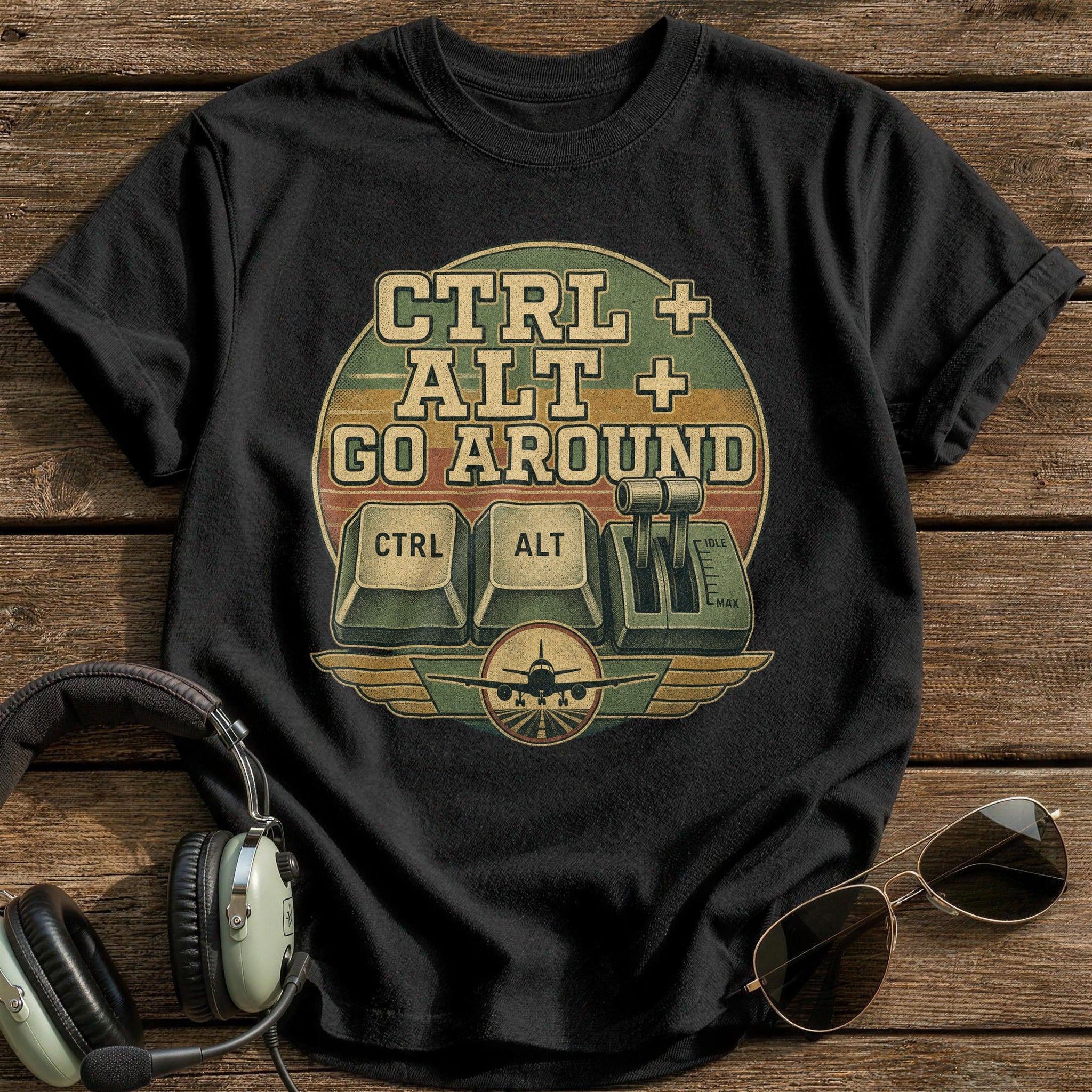 Ctrl + Alt + Go Around T-Shirt - Black