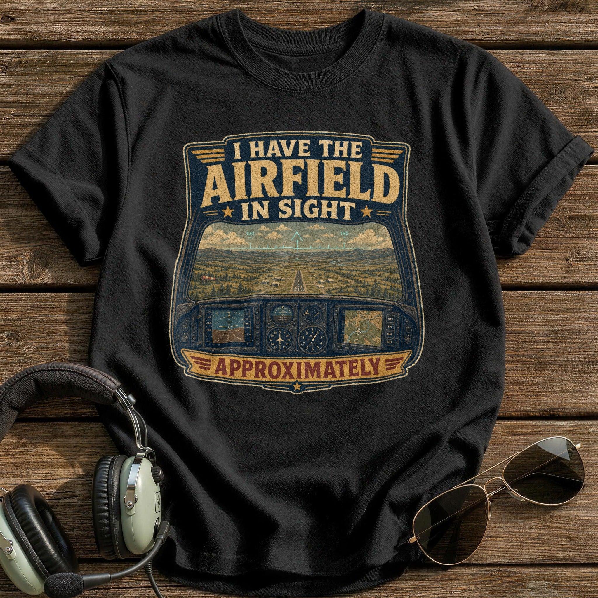 I Have the Airfield in Sight T-Shirt - Black