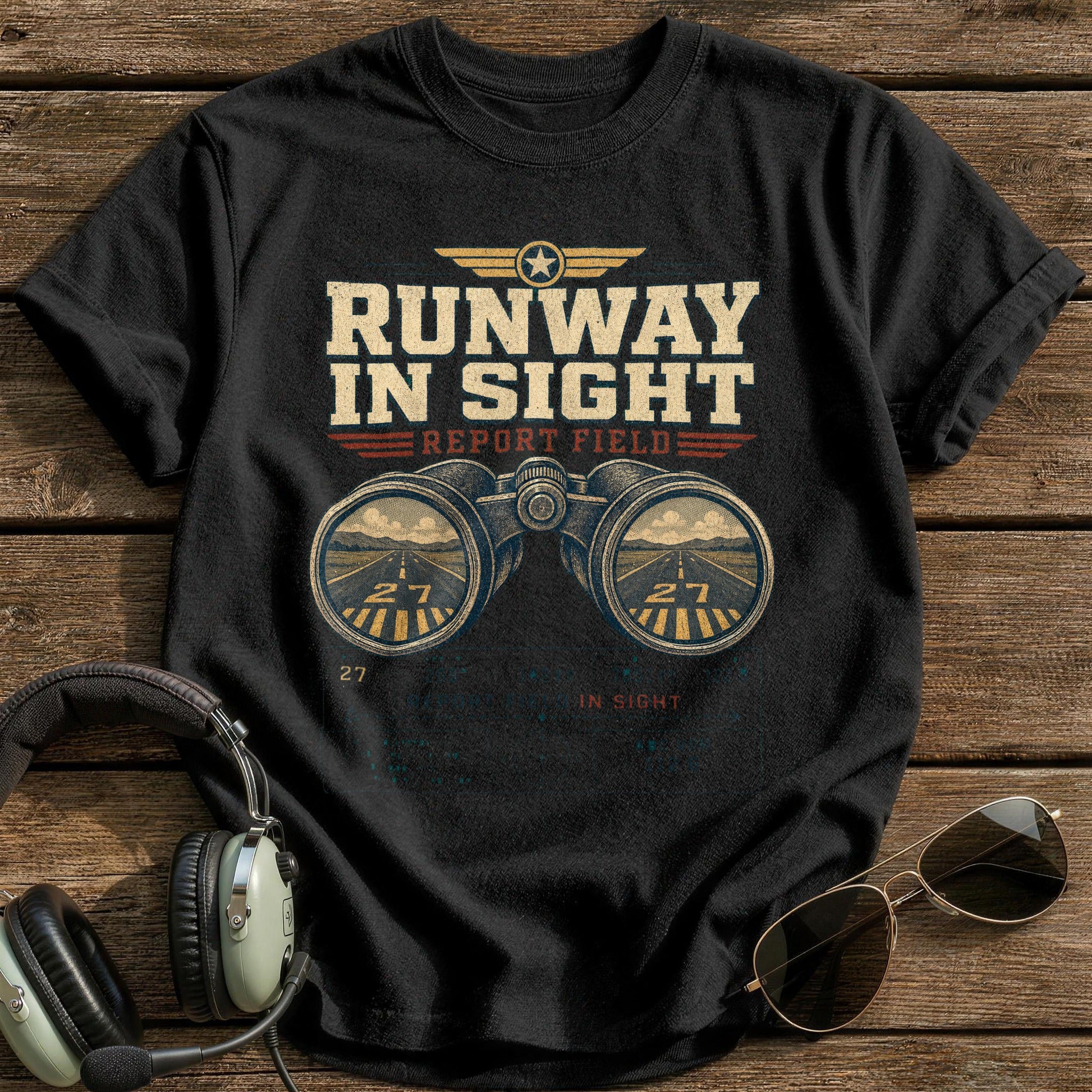 Runway in Sight T-Shirt - Black