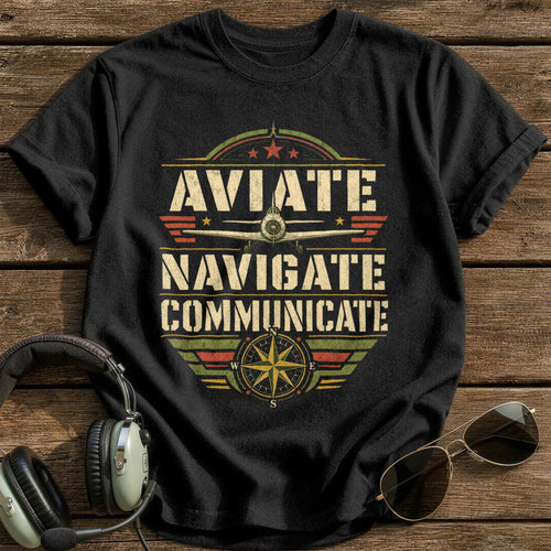 Aviate Navigate Communicate T-Shirt - Black