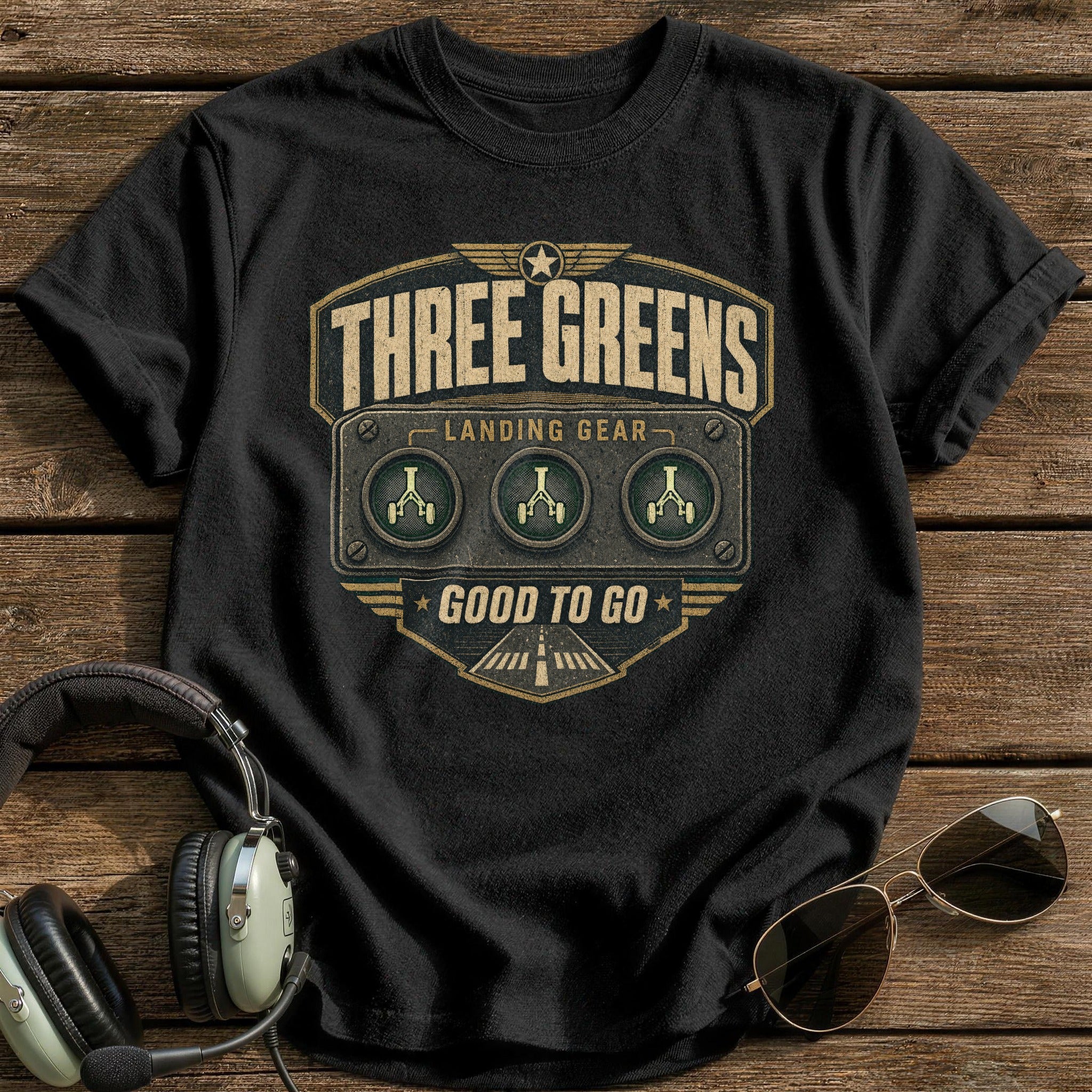 Three Greens T-Shirt - Black