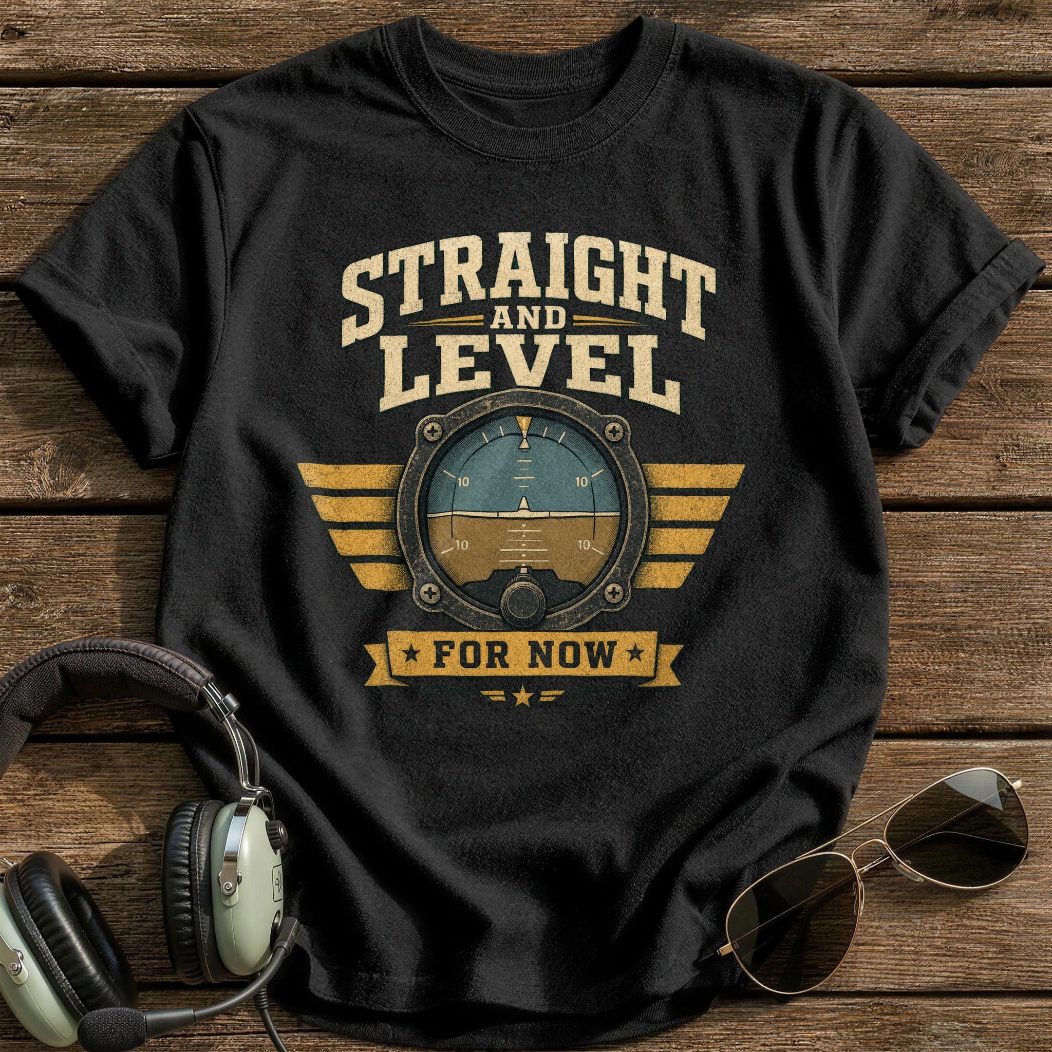 Straight and Level T-Shirt - Black
