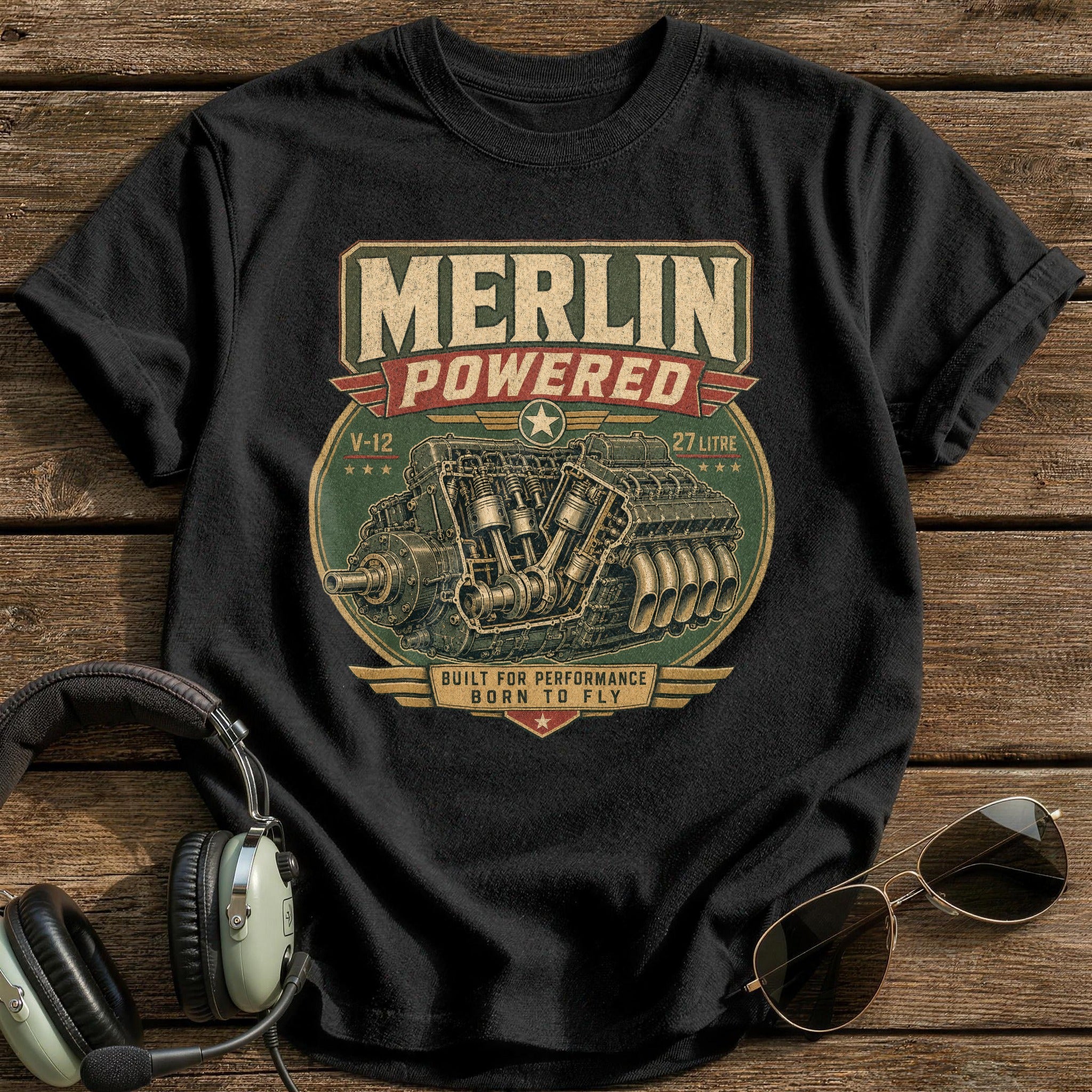Merlin Powered T-Shirt - Black