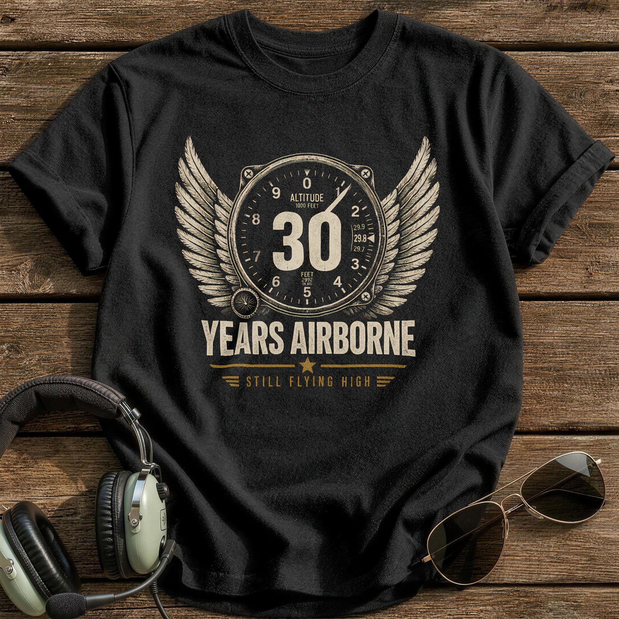 30 Still Flying T-Shirt - Black