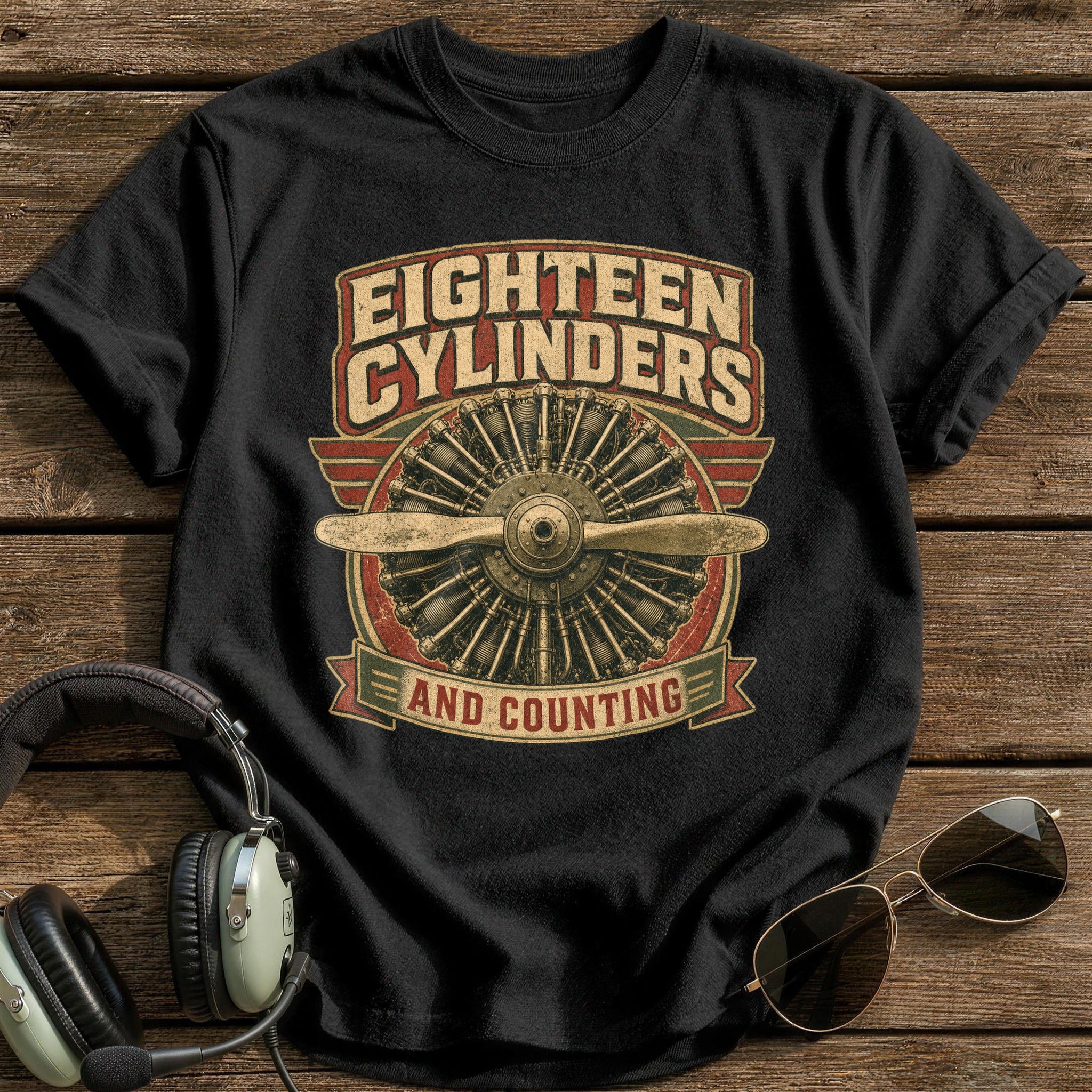 Eighteen Cylinders T-Shirt - Black