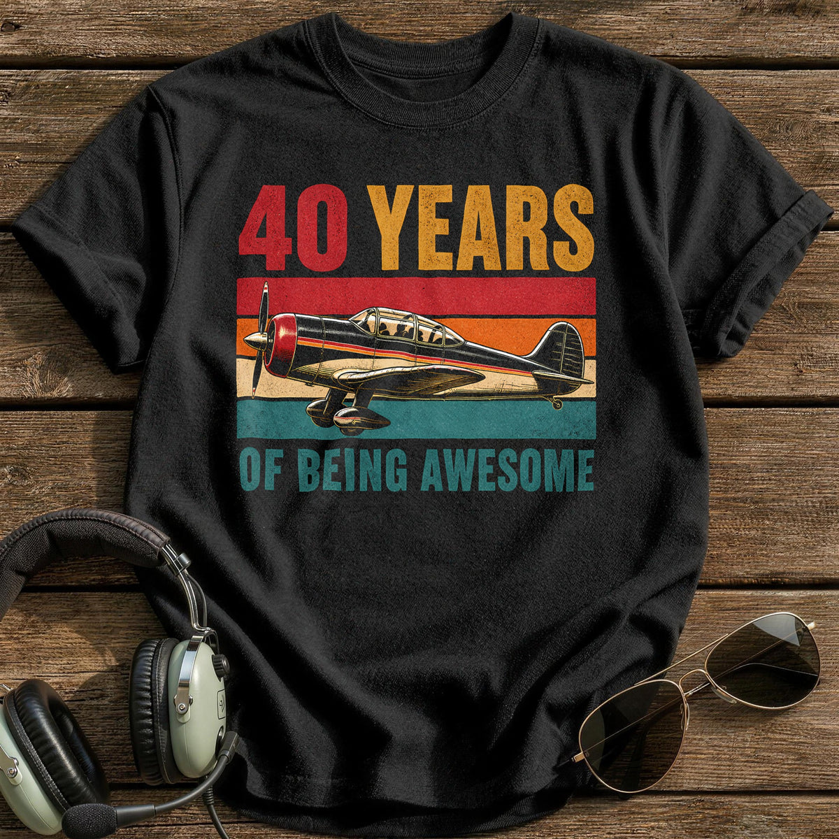 40 Being Awesome T-Shirt - Black