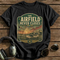 The Airfield Never Closes T-Shirt - Black