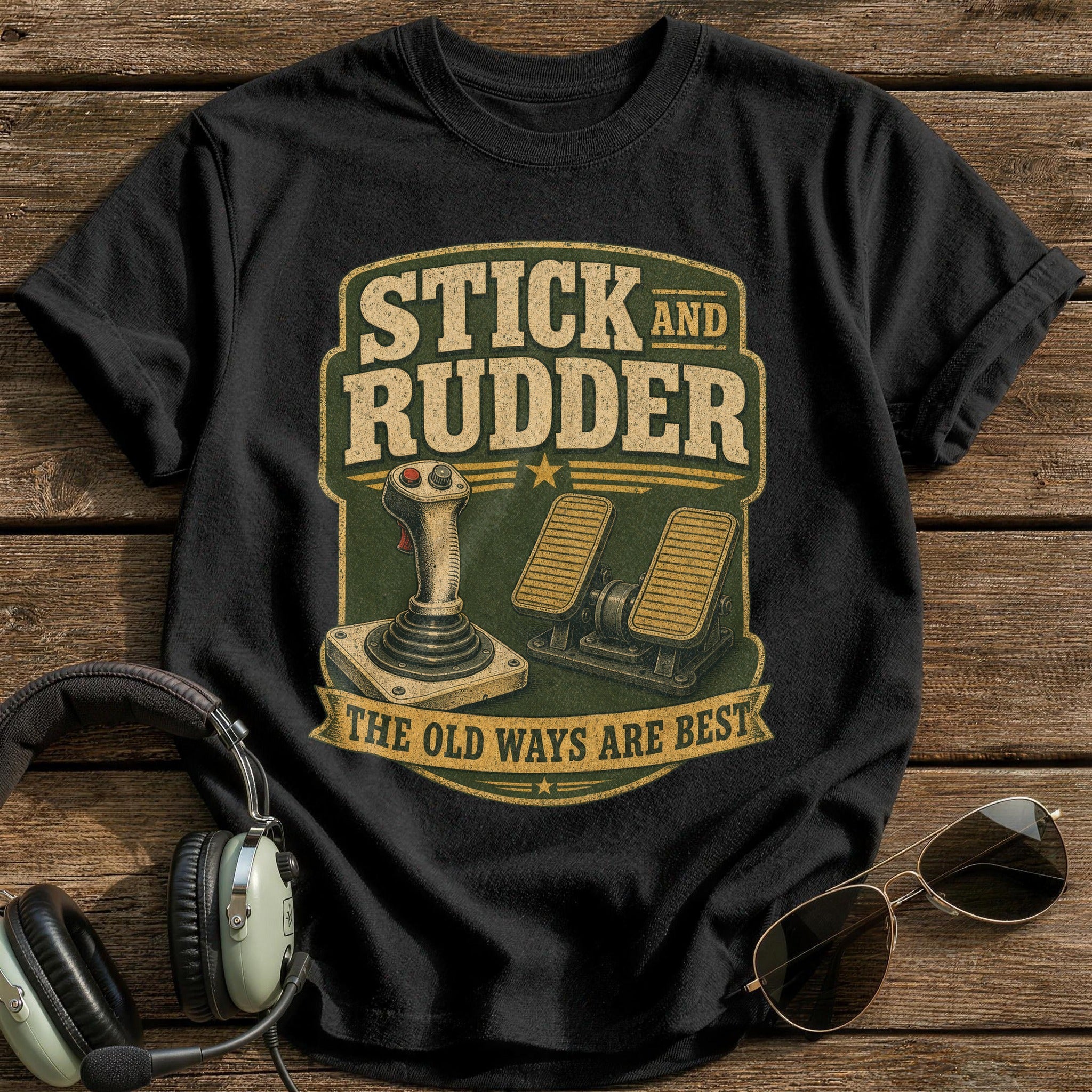 Stick and Rudder T-Shirt - Black