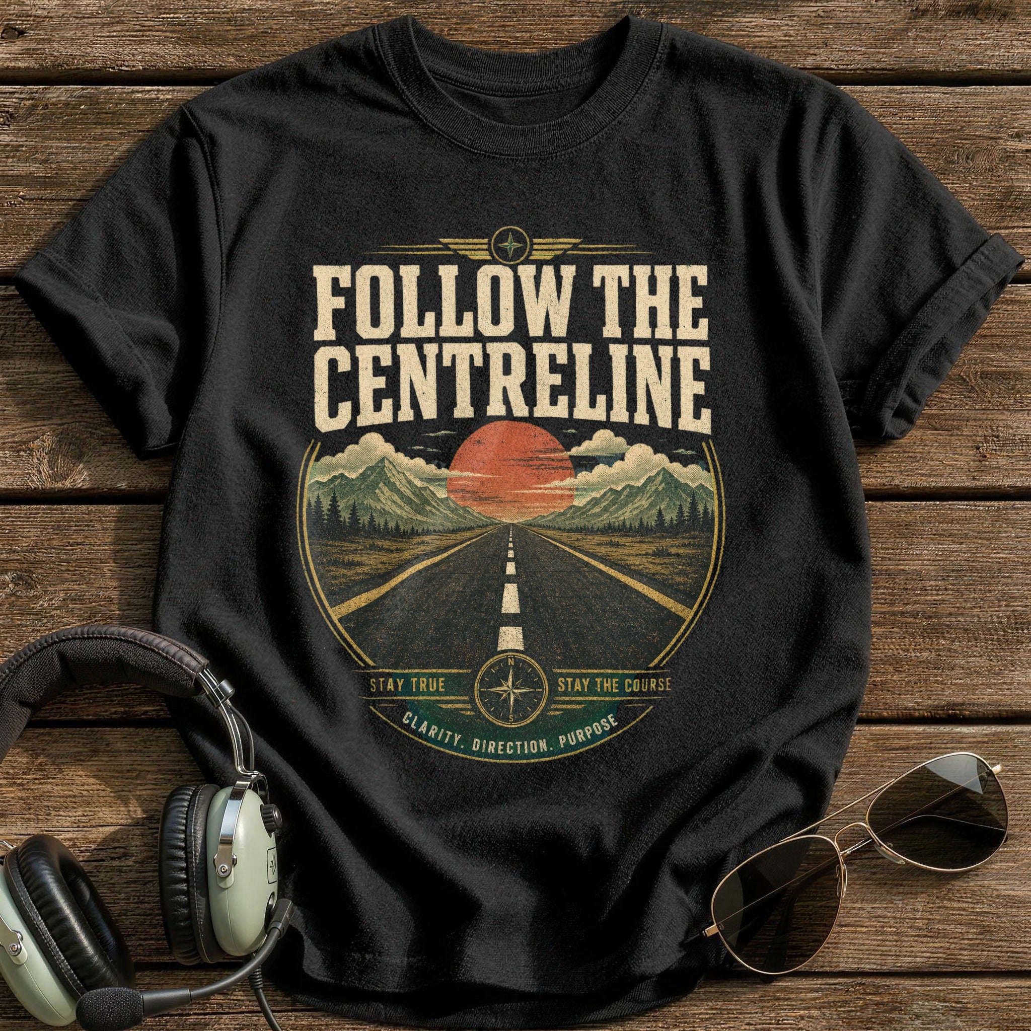 Follow the Centreline T-Shirt - Black