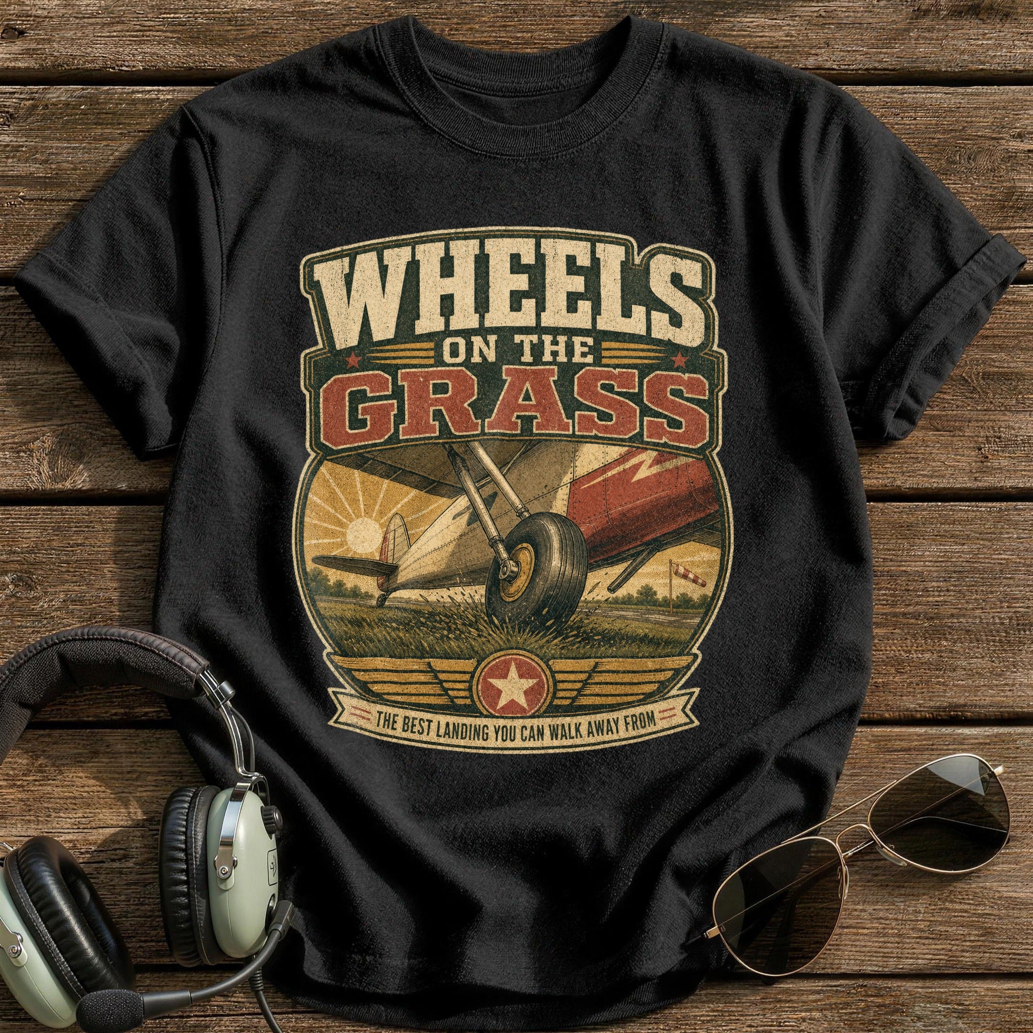 Wheels on the Grass T-Shirt - Black