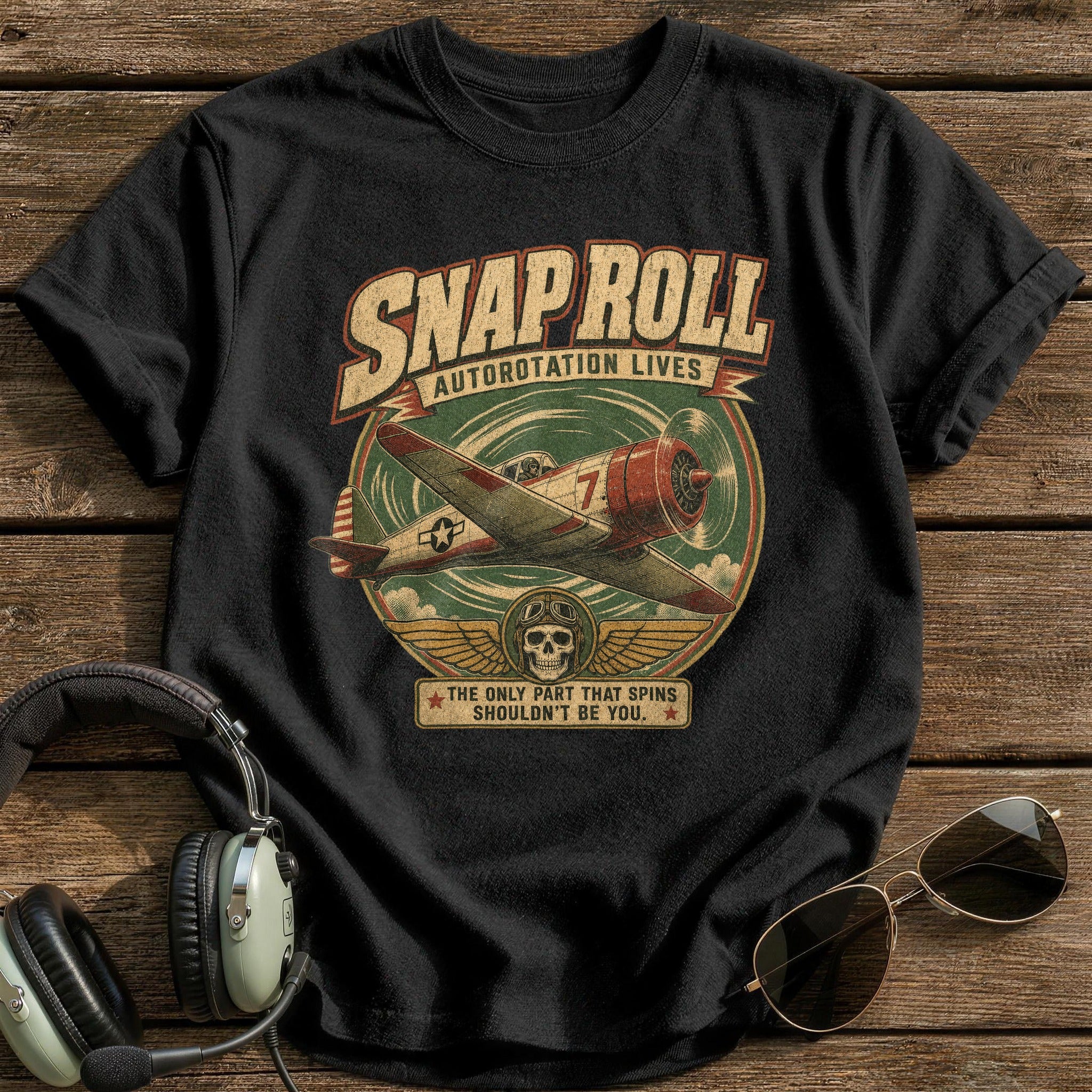 Snap Roll T-Shirt - Black