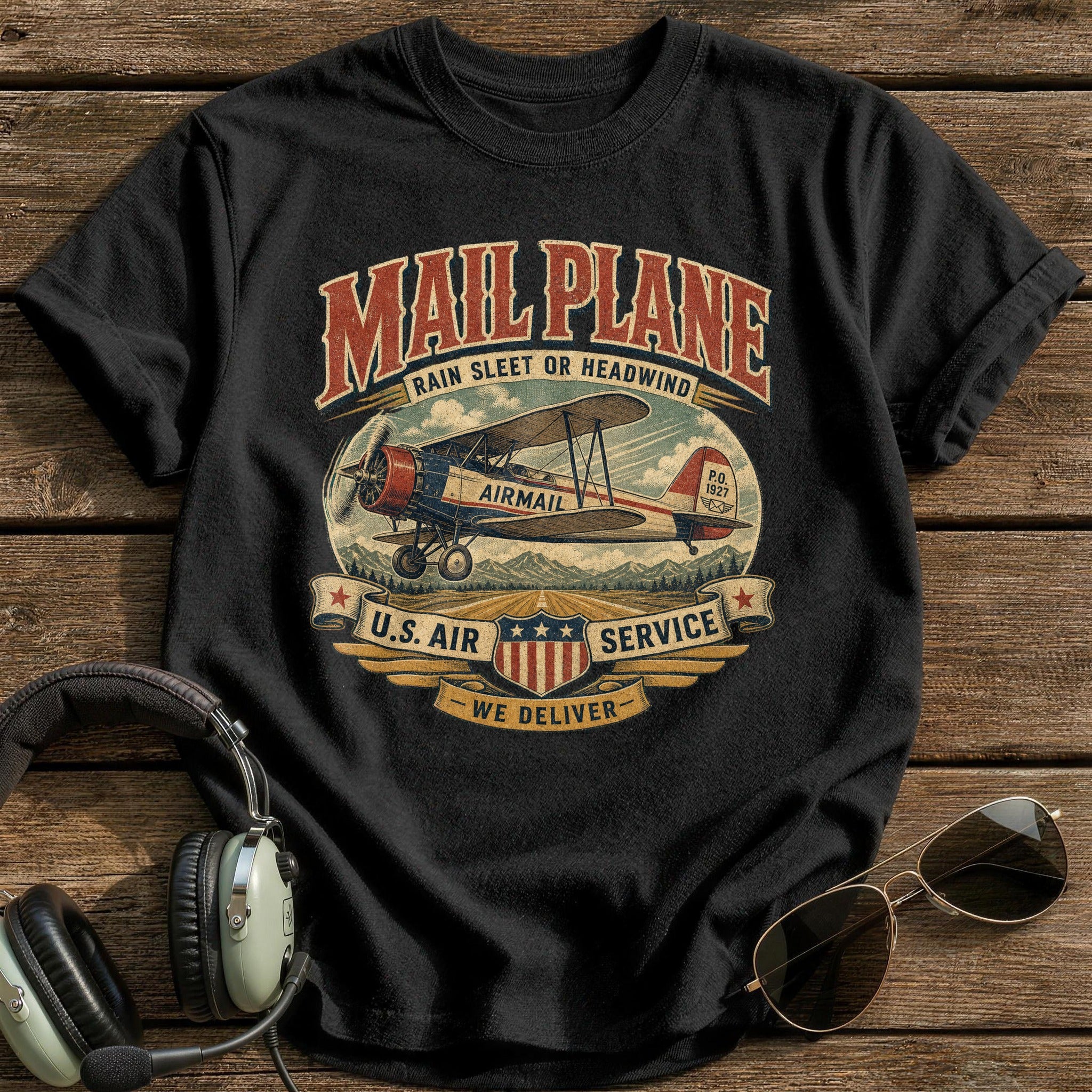 Mail Plane T-Shirt - Black