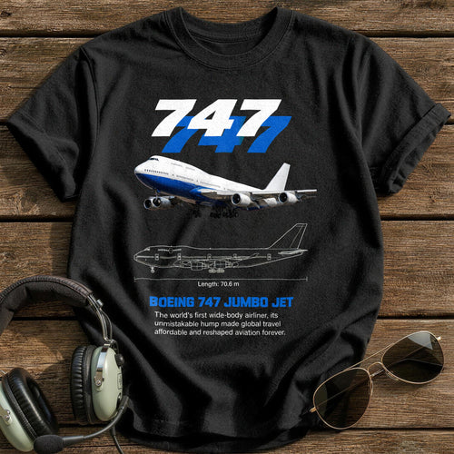 747 80 T-Shirt - Black