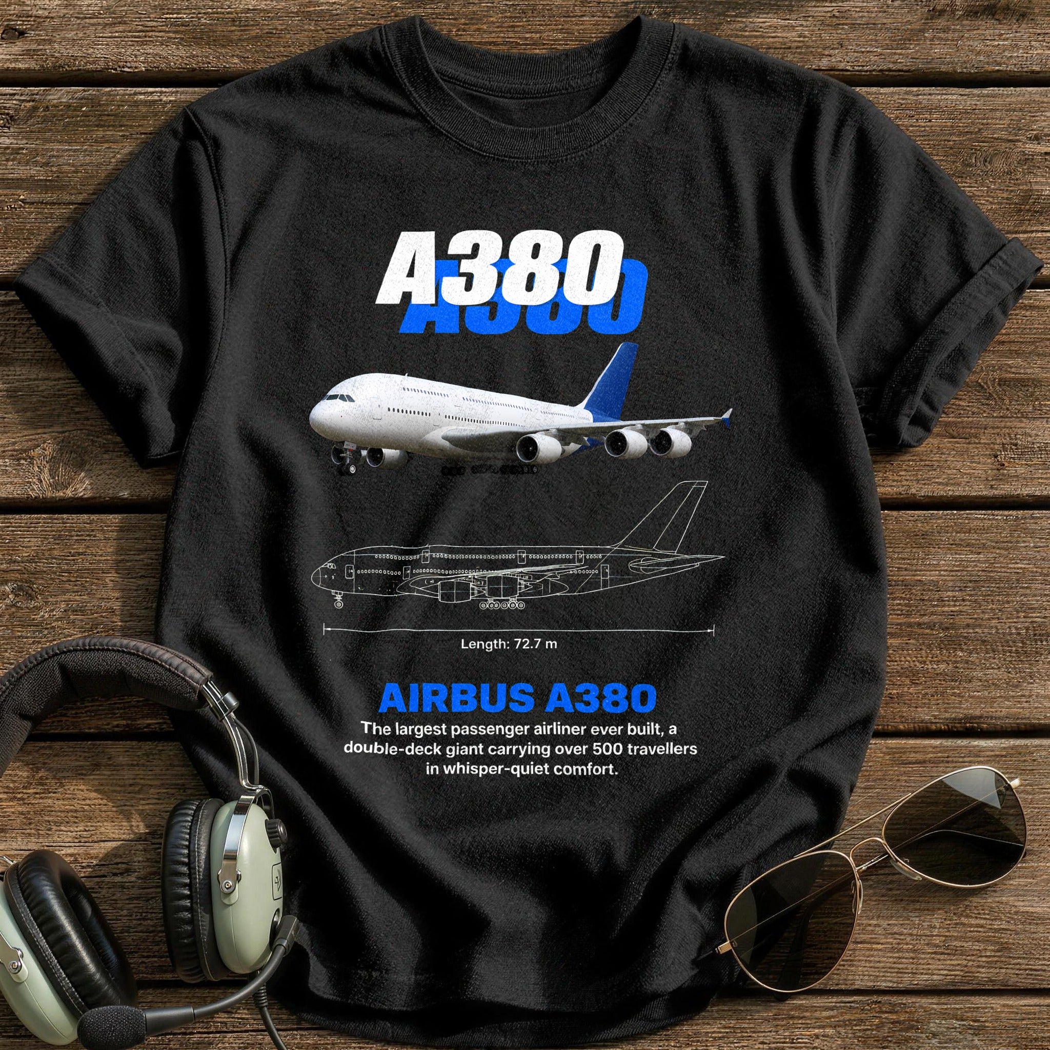 A380 96 T-Shirt - Black