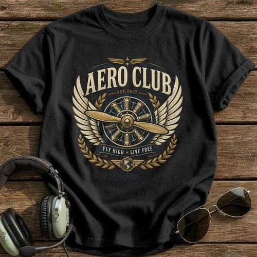 Aero Club Heritage 38 T-Shirt - Black