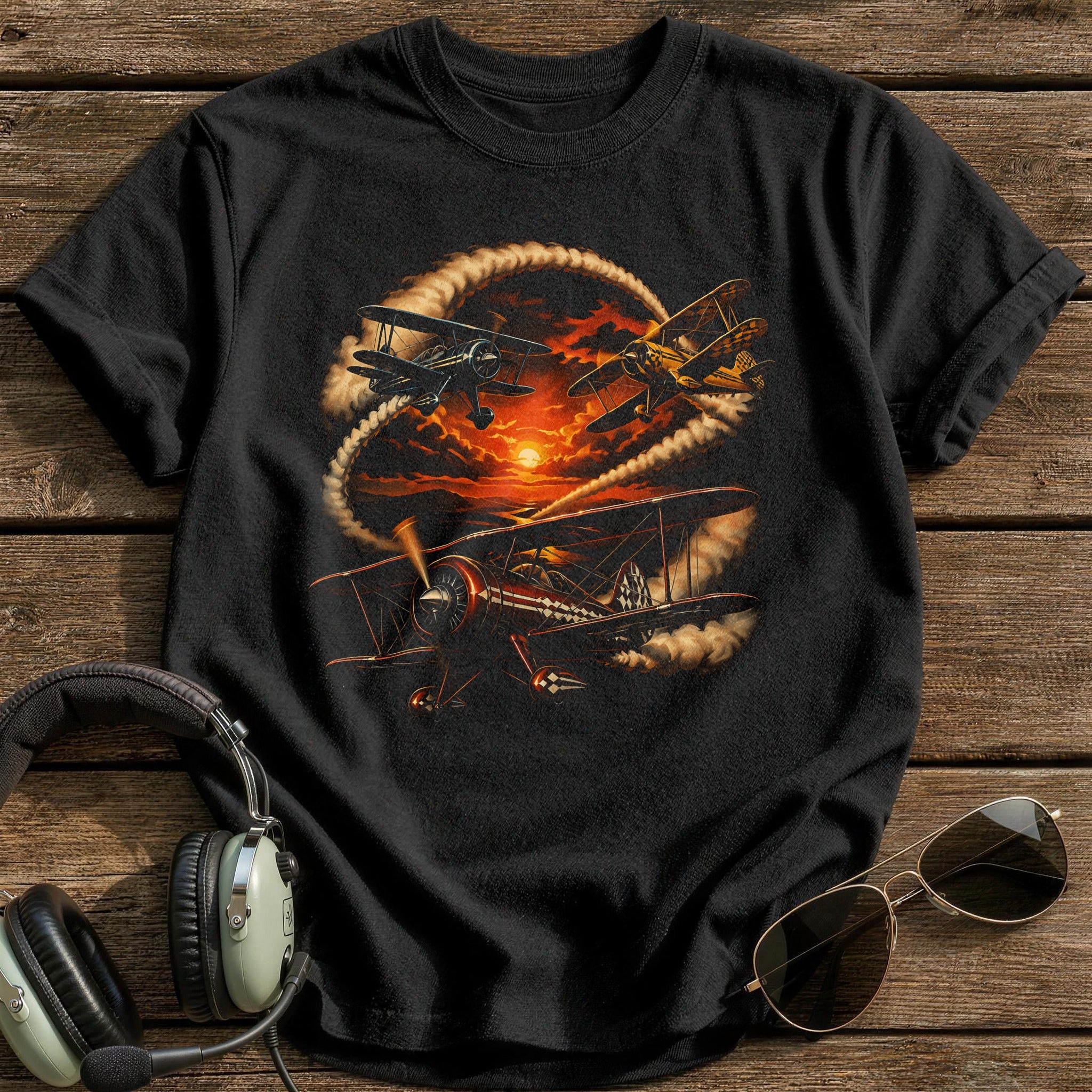 Aerobatic Sunset T-Shirt - Black