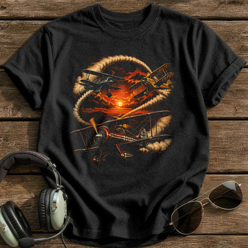 Aerobatic Sunset T-Shirt - Black