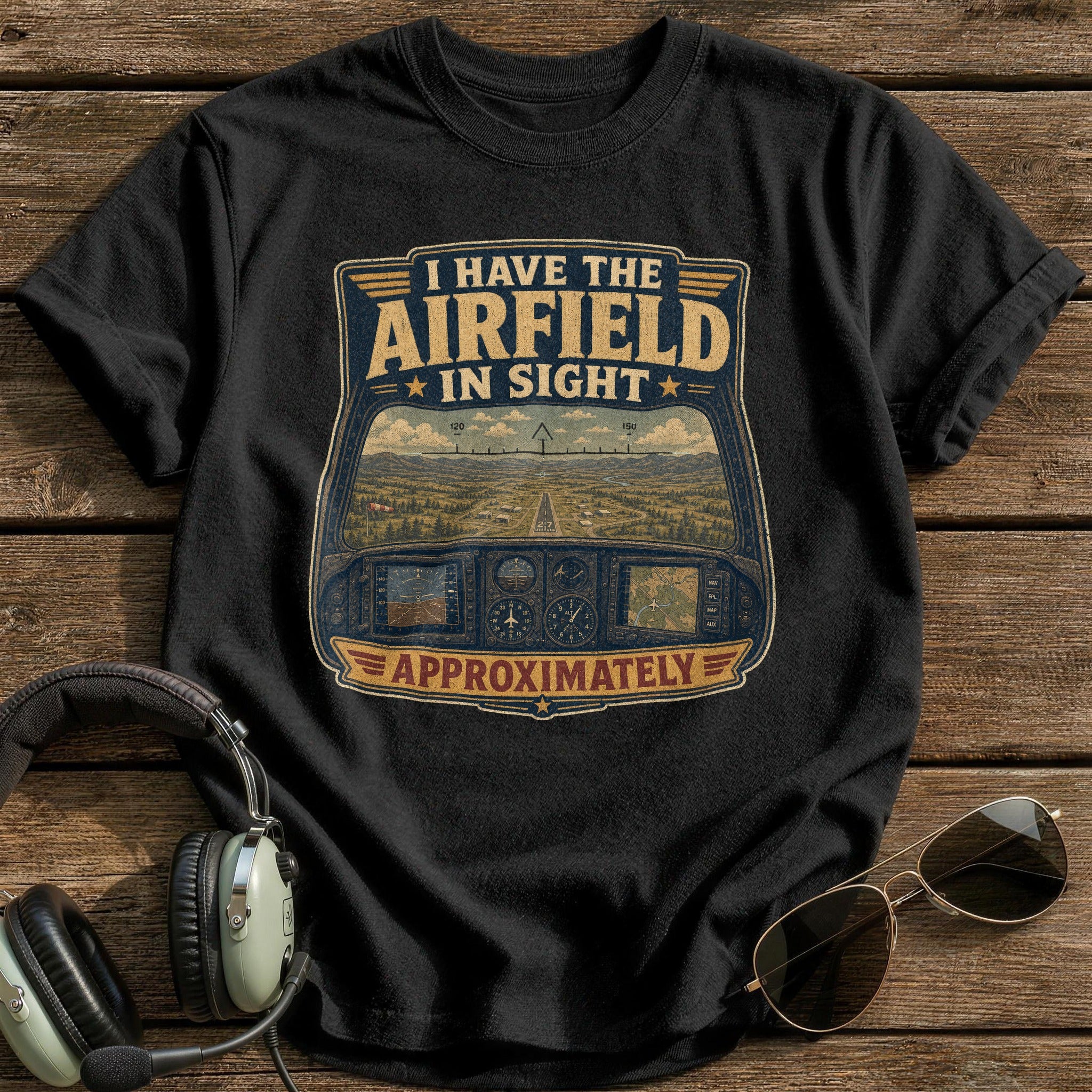 Airfield in Sight T-Shirt - Black