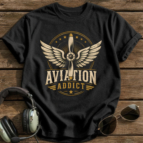 Aviation Addict 11 T-Shirt - Black