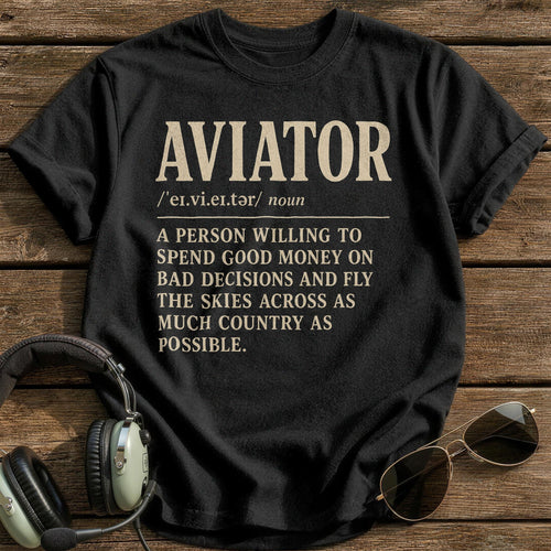 Aviator Definition T-Shirt - Black
