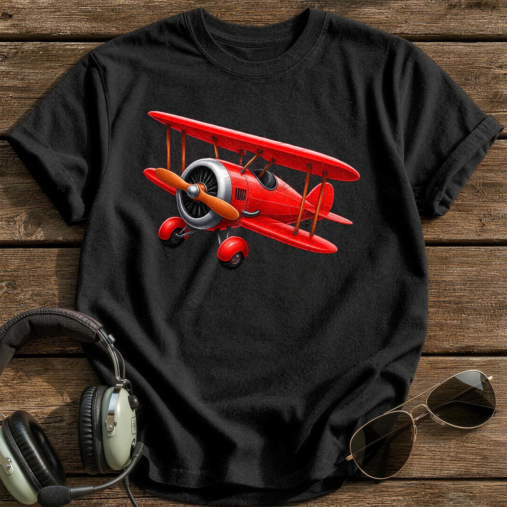 Biplane 33 T-Shirt - Black