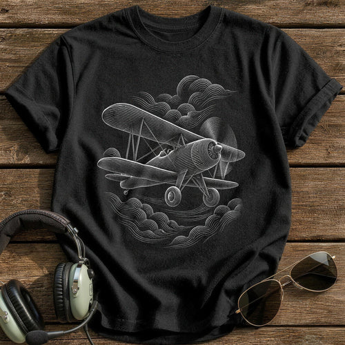 Biplane 94 T-Shirt - Black