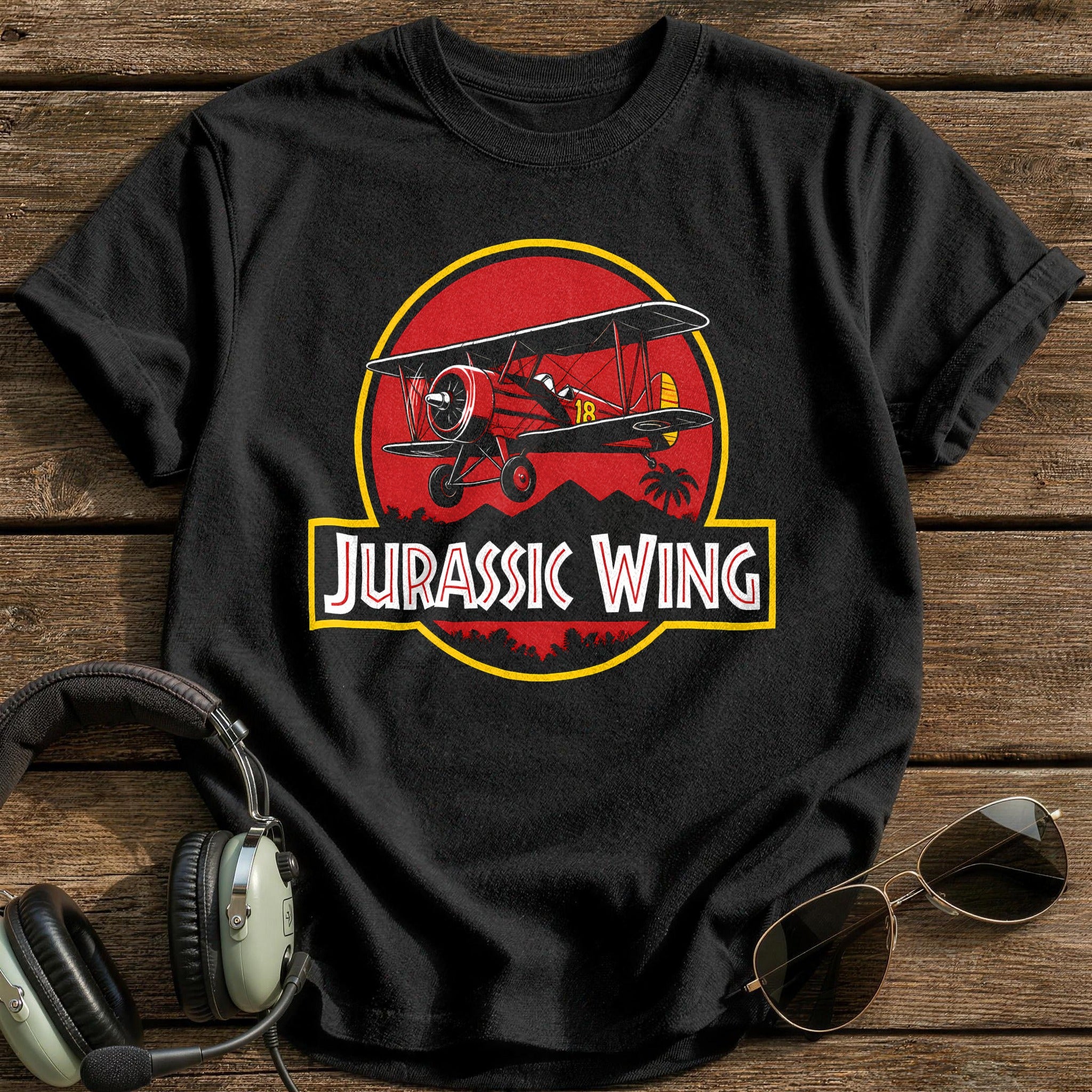 Biplane Safari T-Shirt - Black