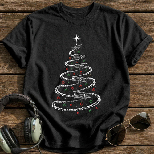 Biplane Smoke Tree 72 T-Shirt - Black