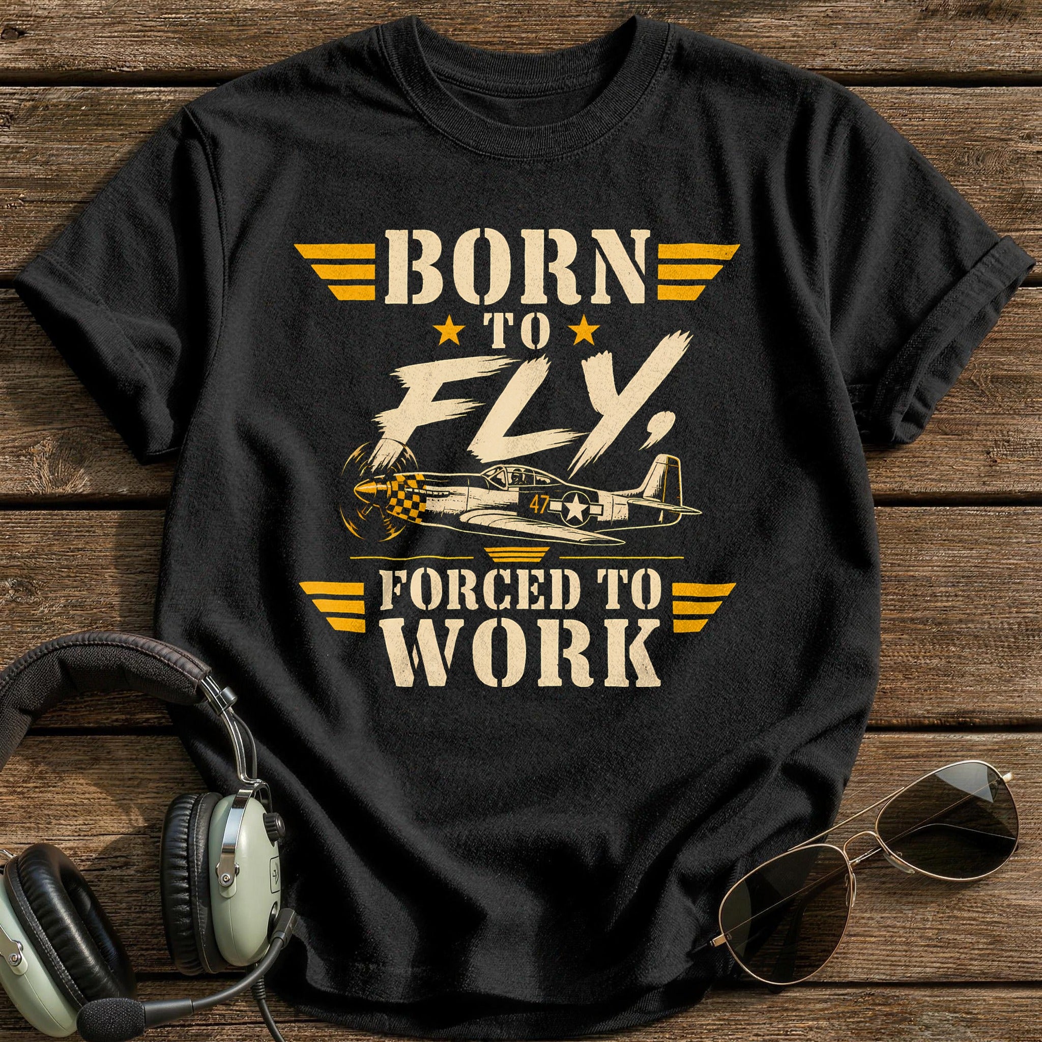 Born To Fly Forced To Work - Black