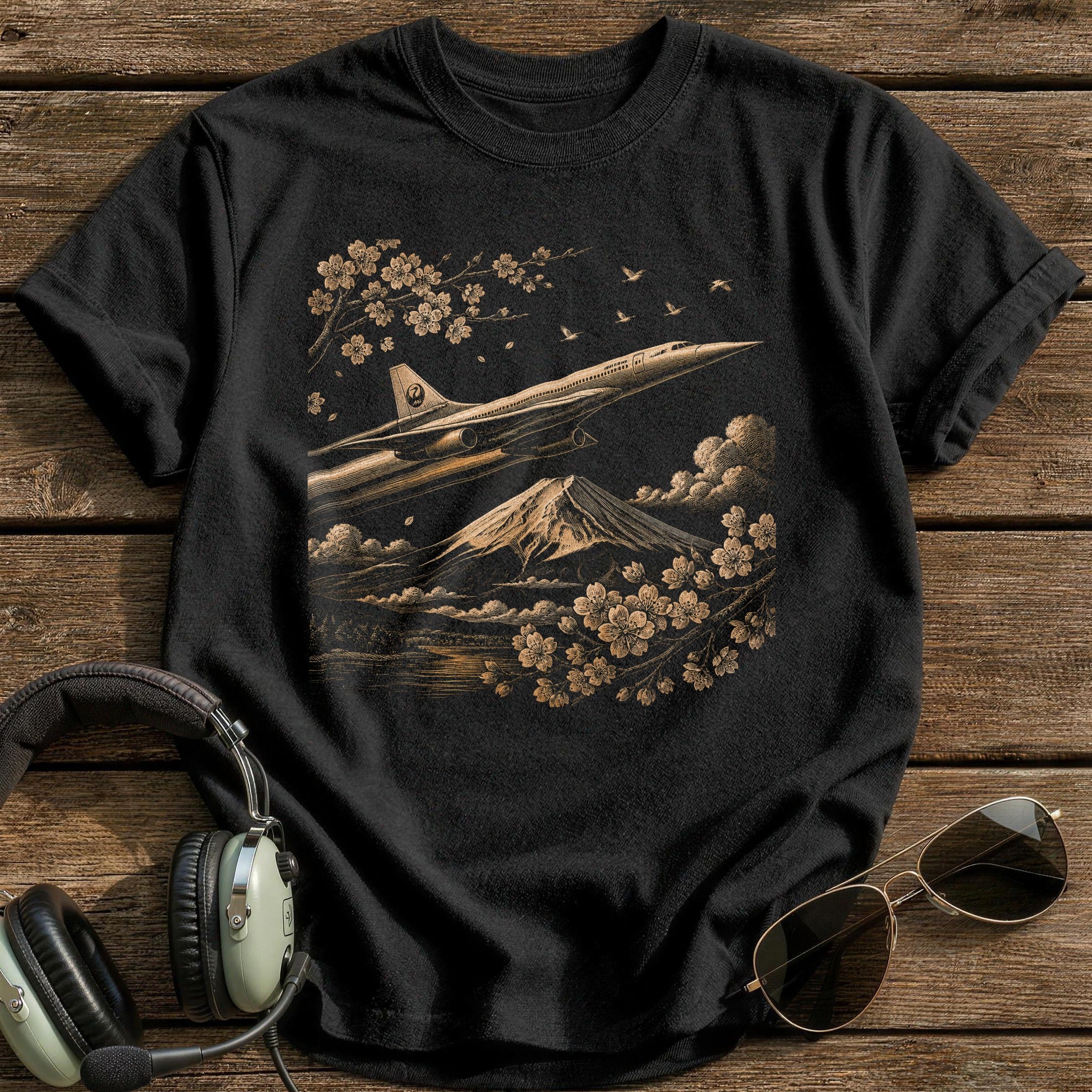 Bullet Jet & Blossom T-Shirt - Black