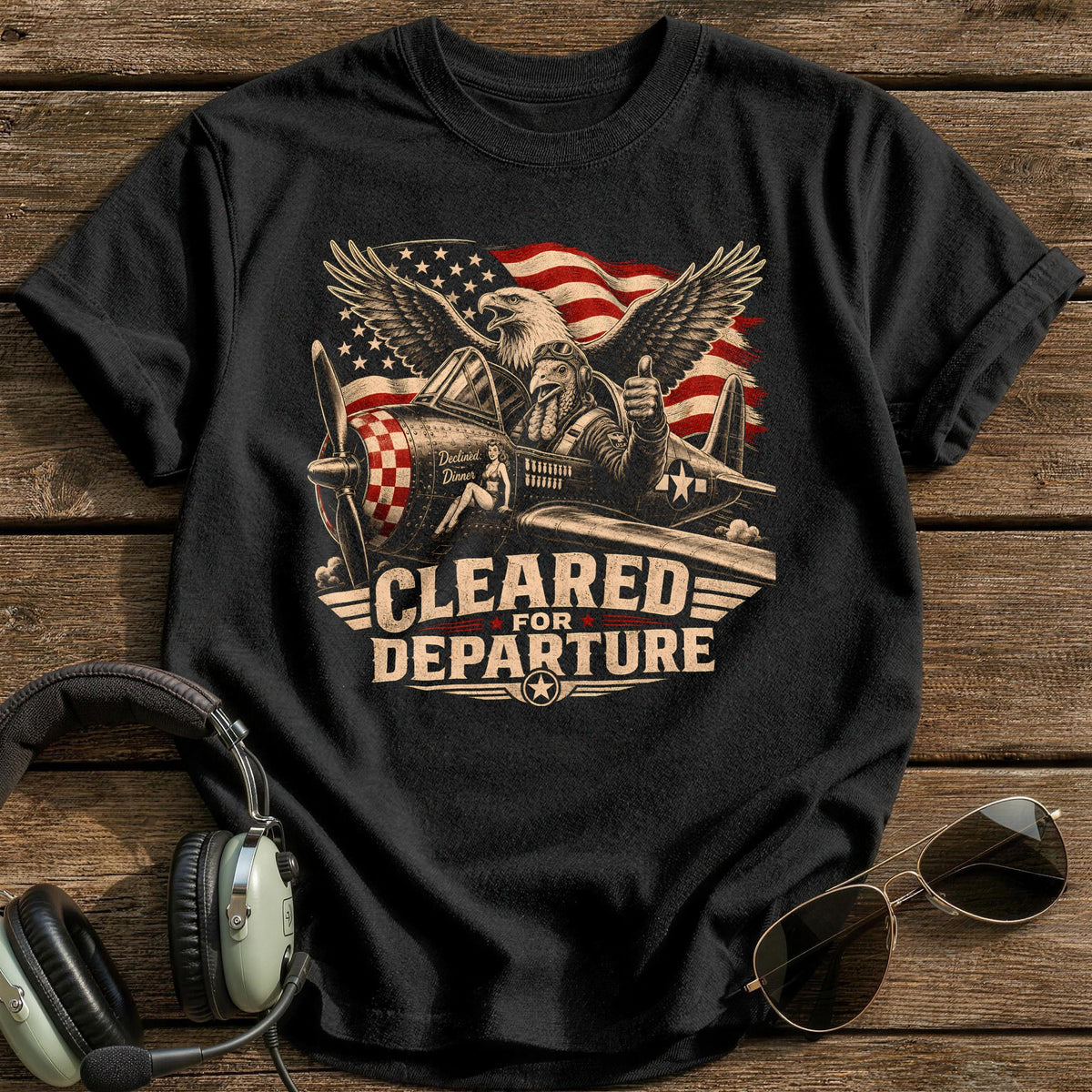 Cleared For Departure Declined Dinner 10 T-Shirt - Black