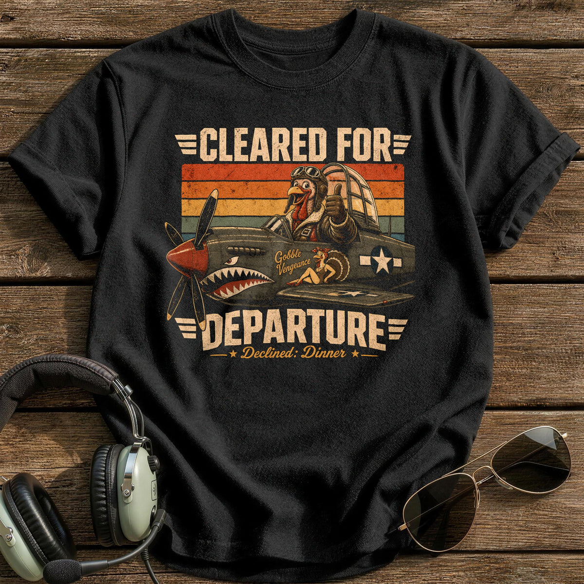 Cleared For Departure Declined Dinner 4 T-Shirt - Black