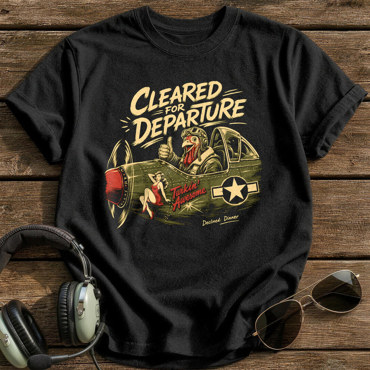 Cleared For Departure Declined Dinner 5 T-Shirt - Black