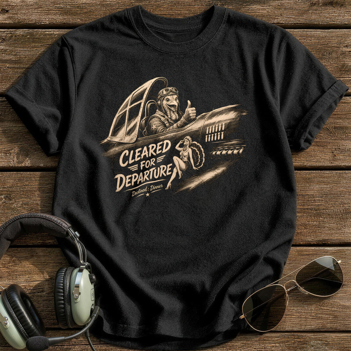 Cleared For Departure Declined Dinner 6 T-Shirt - Black