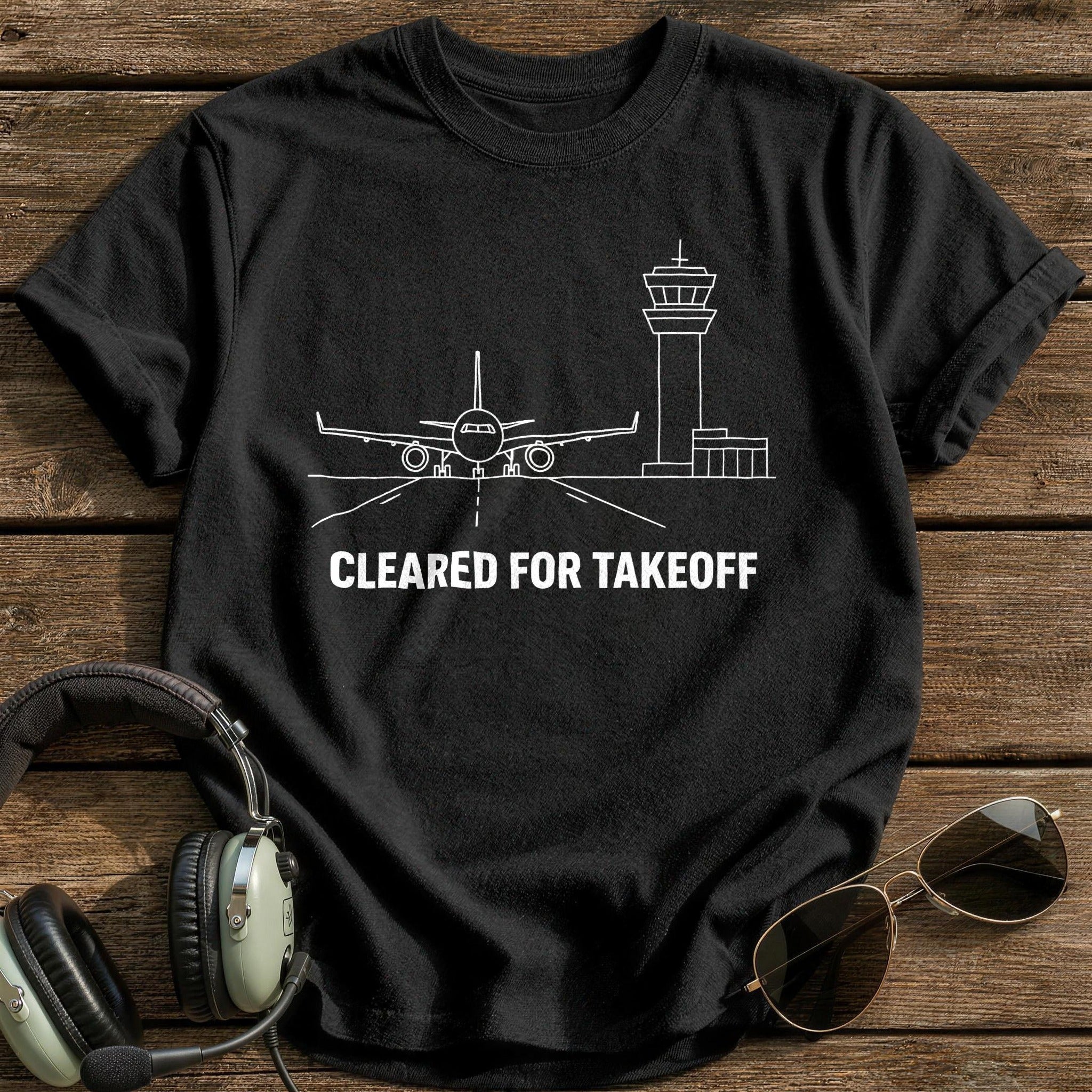Cleared For Takeoff 44 T-Shirt - Black