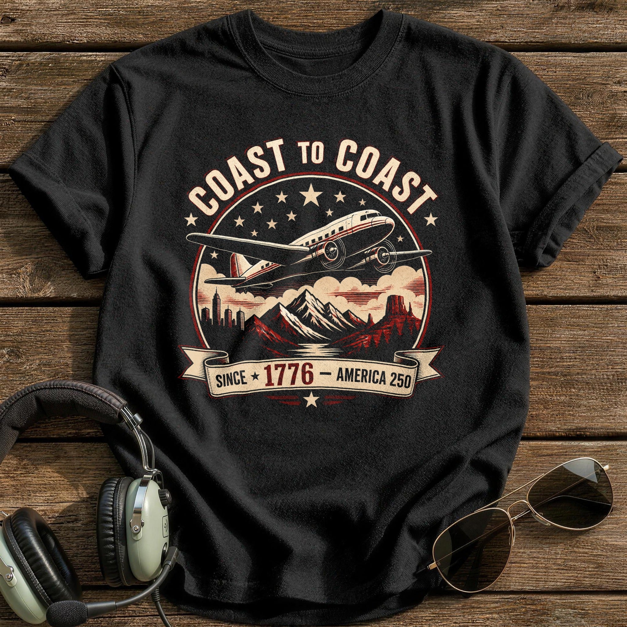Coast To Coast Since 1776 T-Shirt - Black