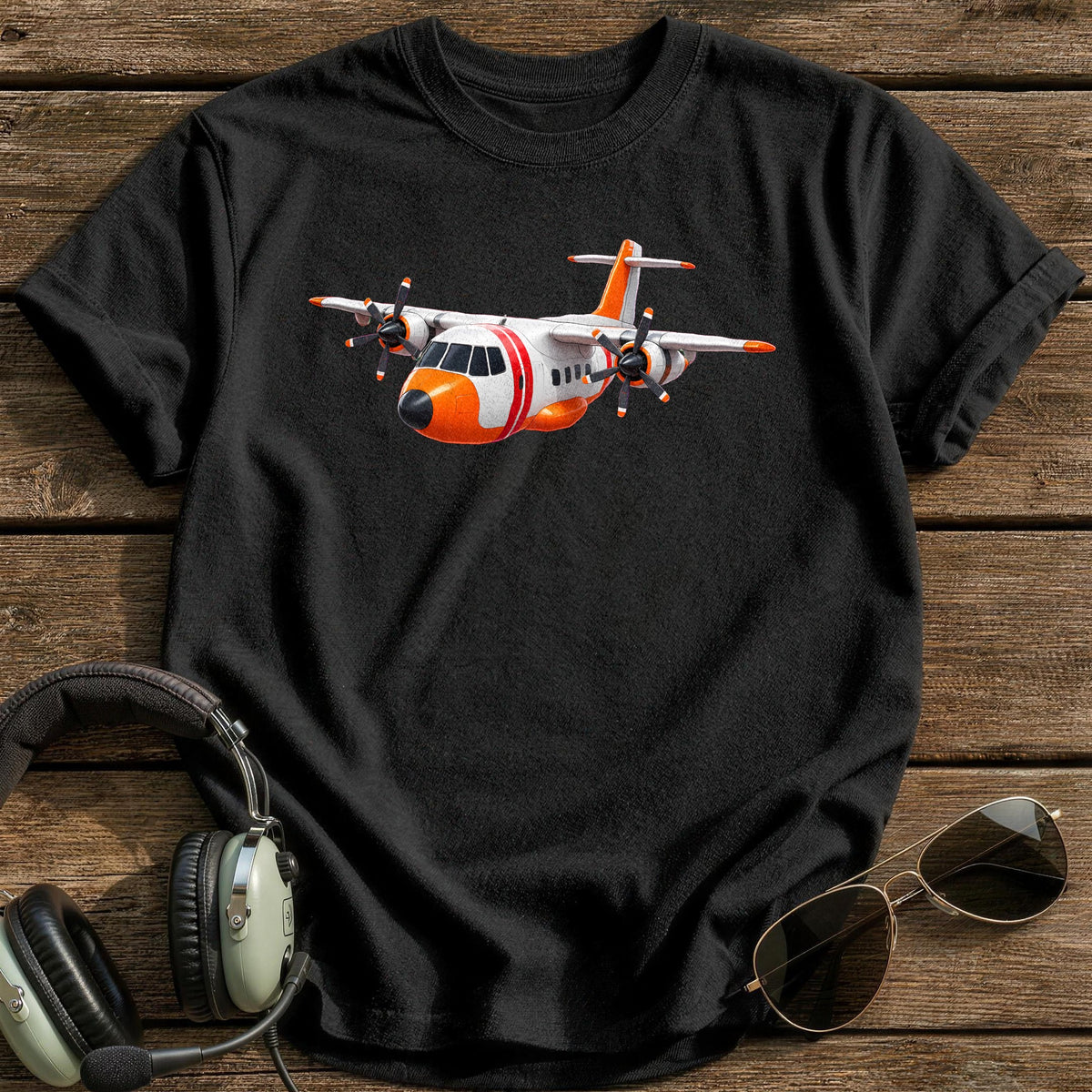 Coastguard Plane 76 T-Shirt - Black
