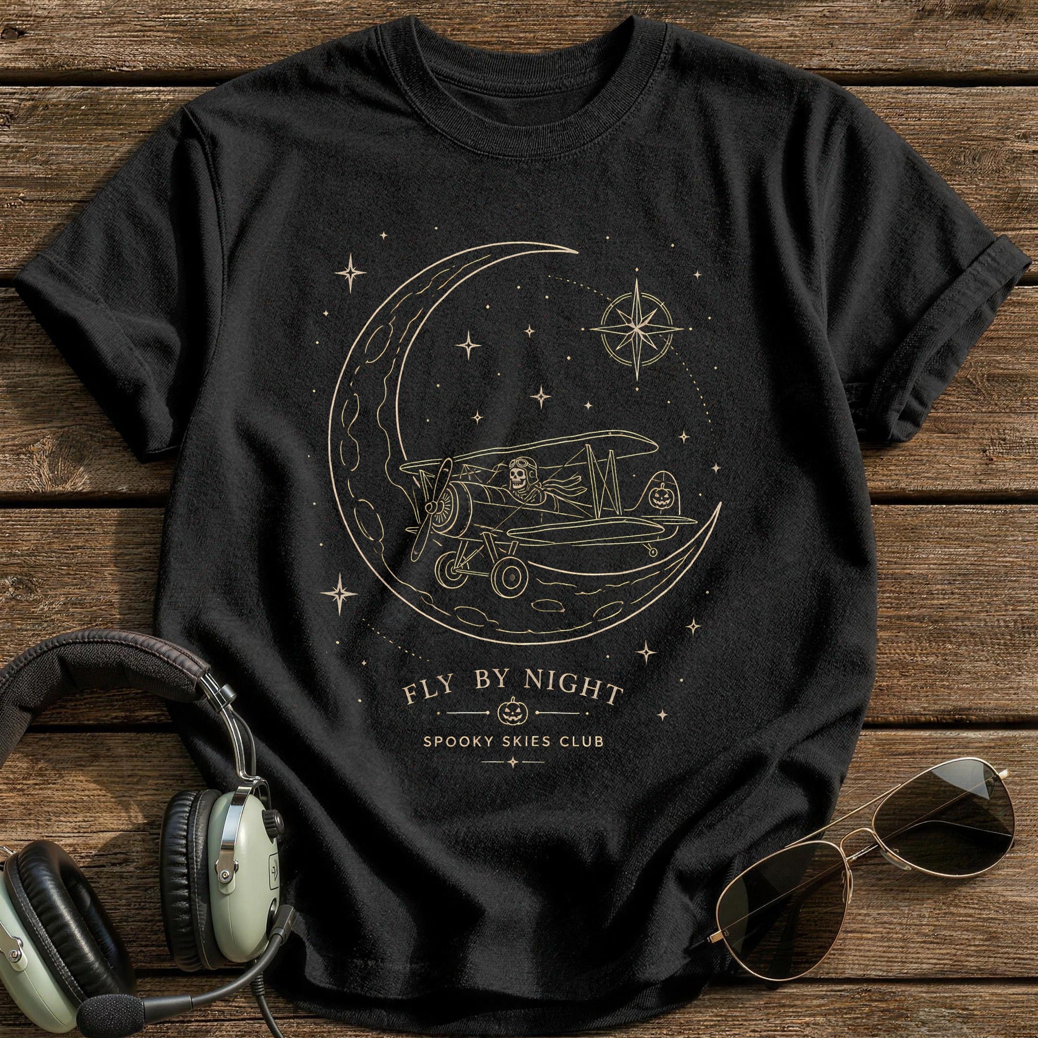 Crescent Moon Biplane 72 - Black
