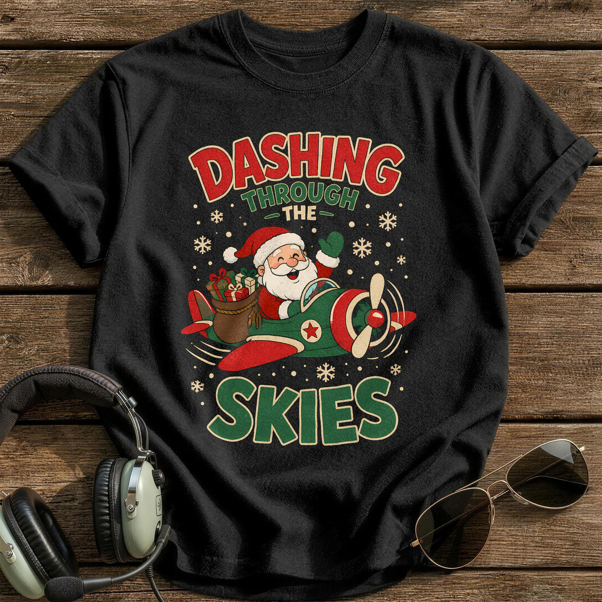 Dashing Through The Skies 38 T-Shirt - Black