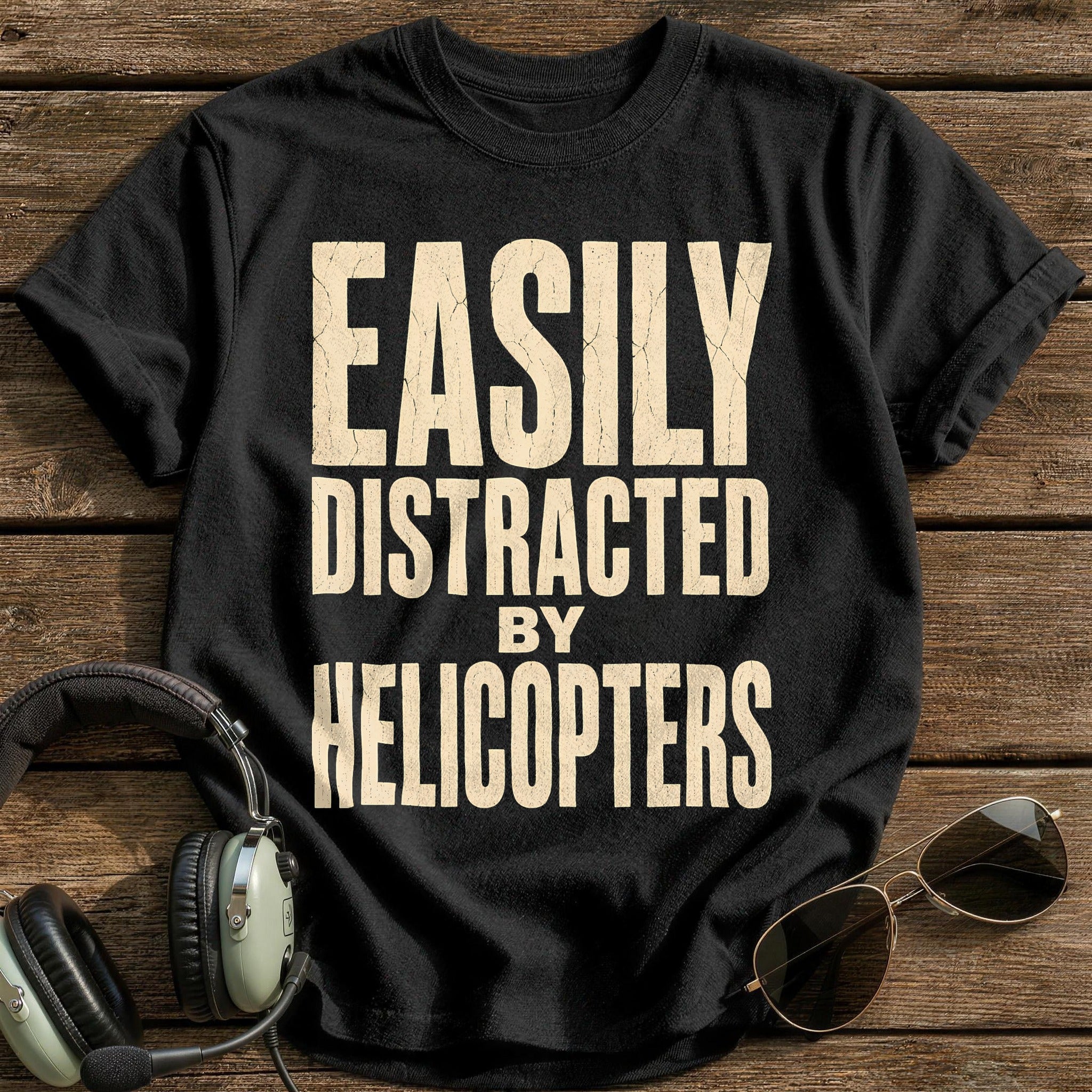 Distracted By Helicopters - Black
