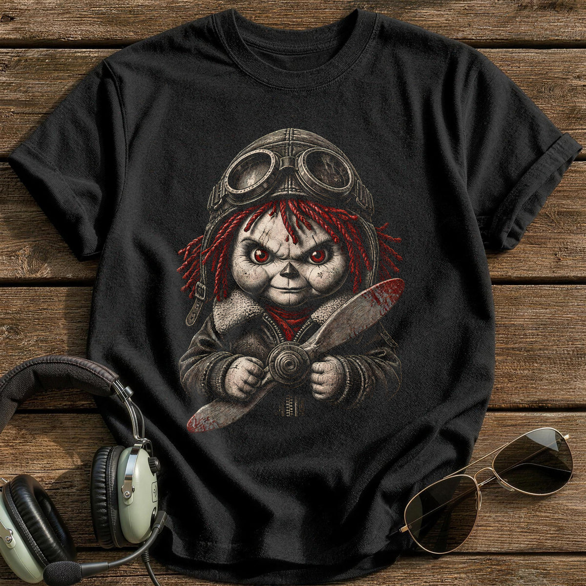 Doll Etched 73 T-Shirt - Black