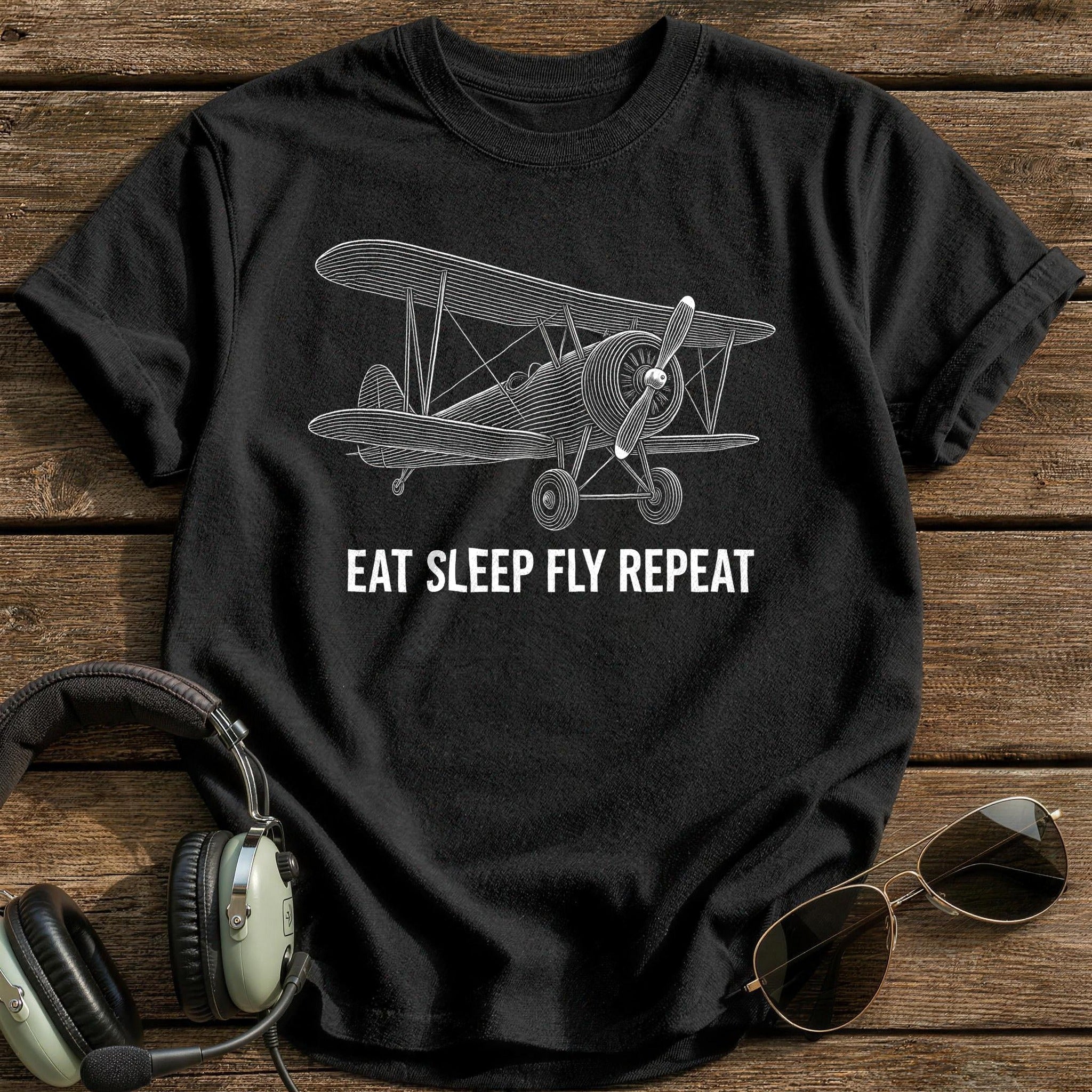 Eat Sleep Fly 35 T-Shirt - Black
