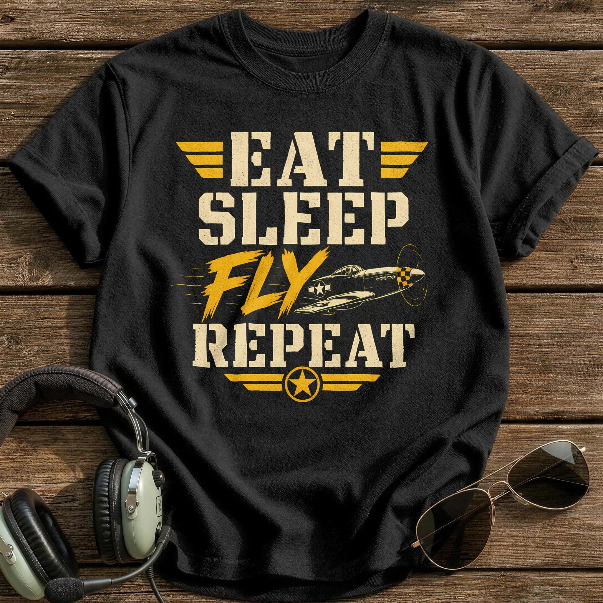 Eat Sleep Fly Repeat - Black