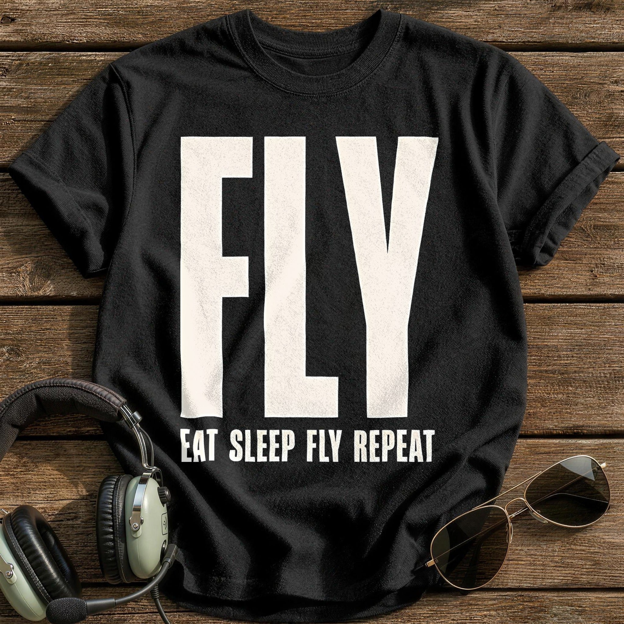 Eat Sleep Fly Repeat 41 T-Shirt - Black