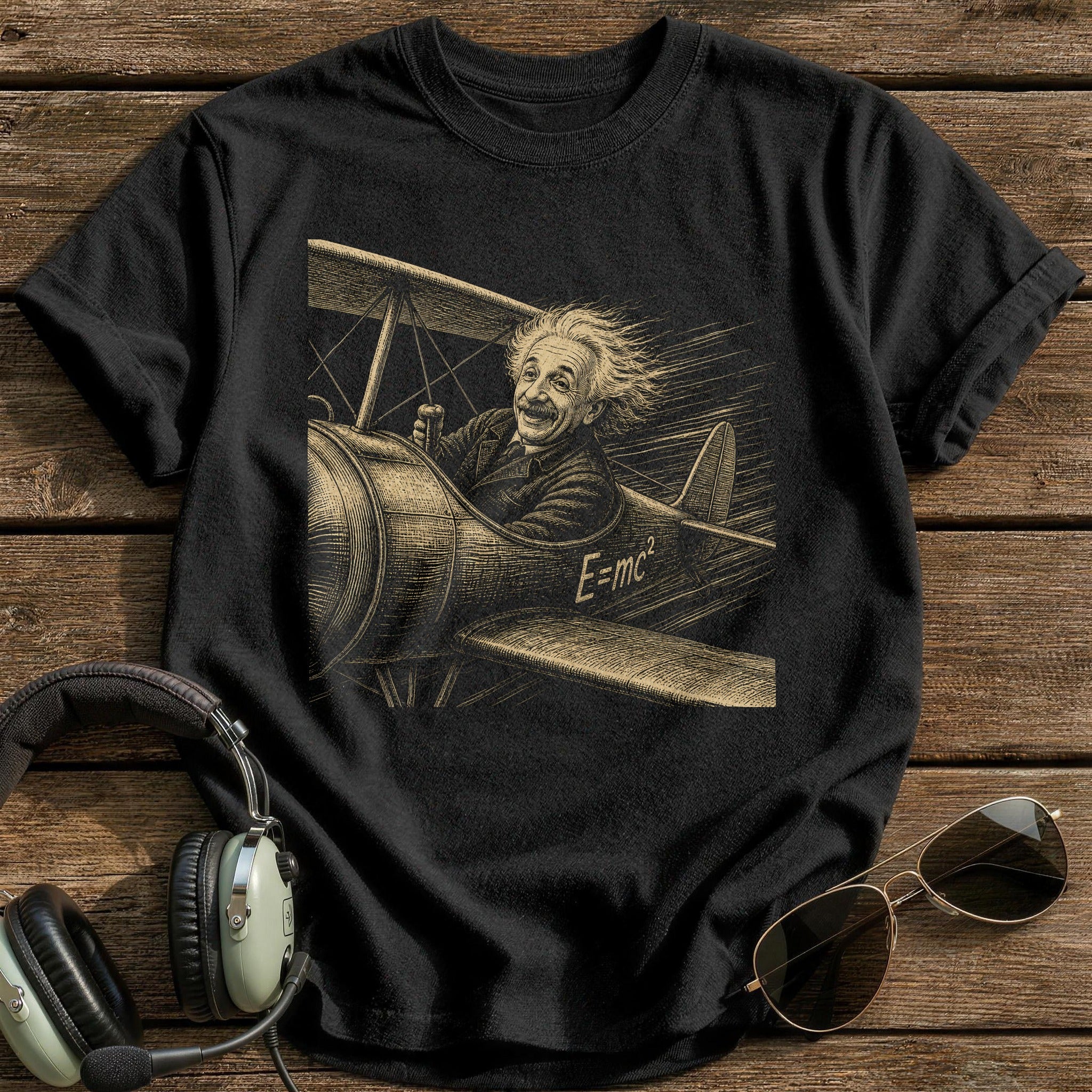 Einstein At The Controls T-Shirt - Black