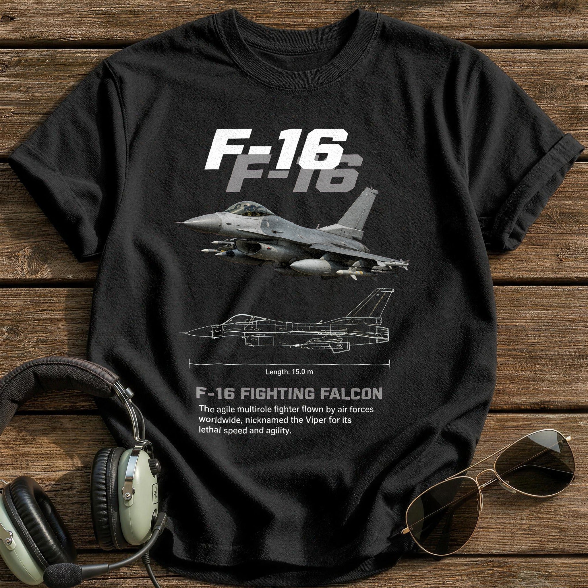 F16 15 T-Shirt - Black