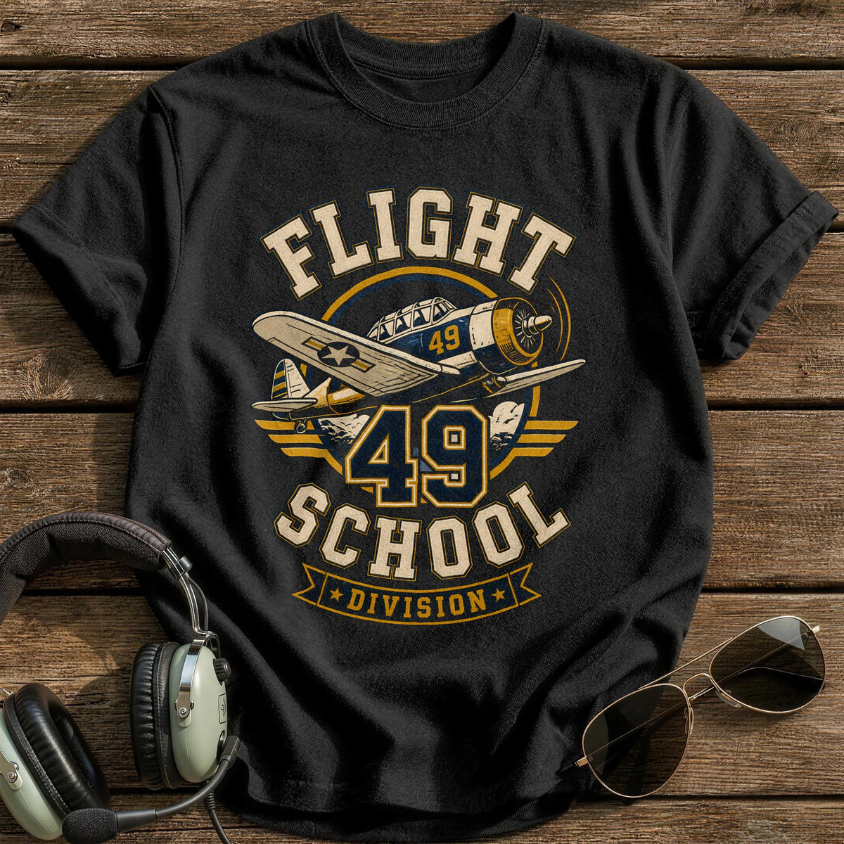 Flight School Division 49 27 T-Shirt - Black