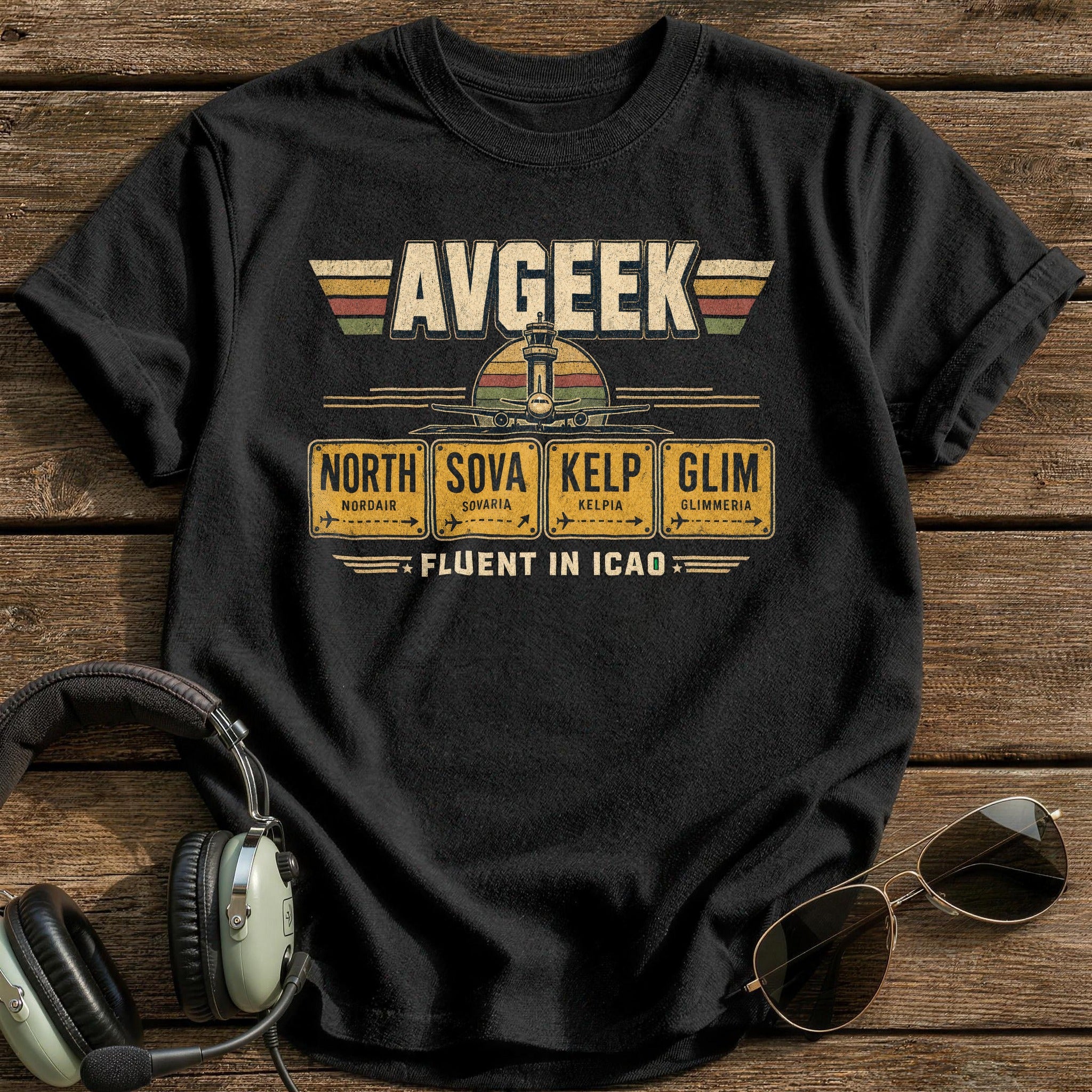 Fluent in ICAO T-Shirt - Black