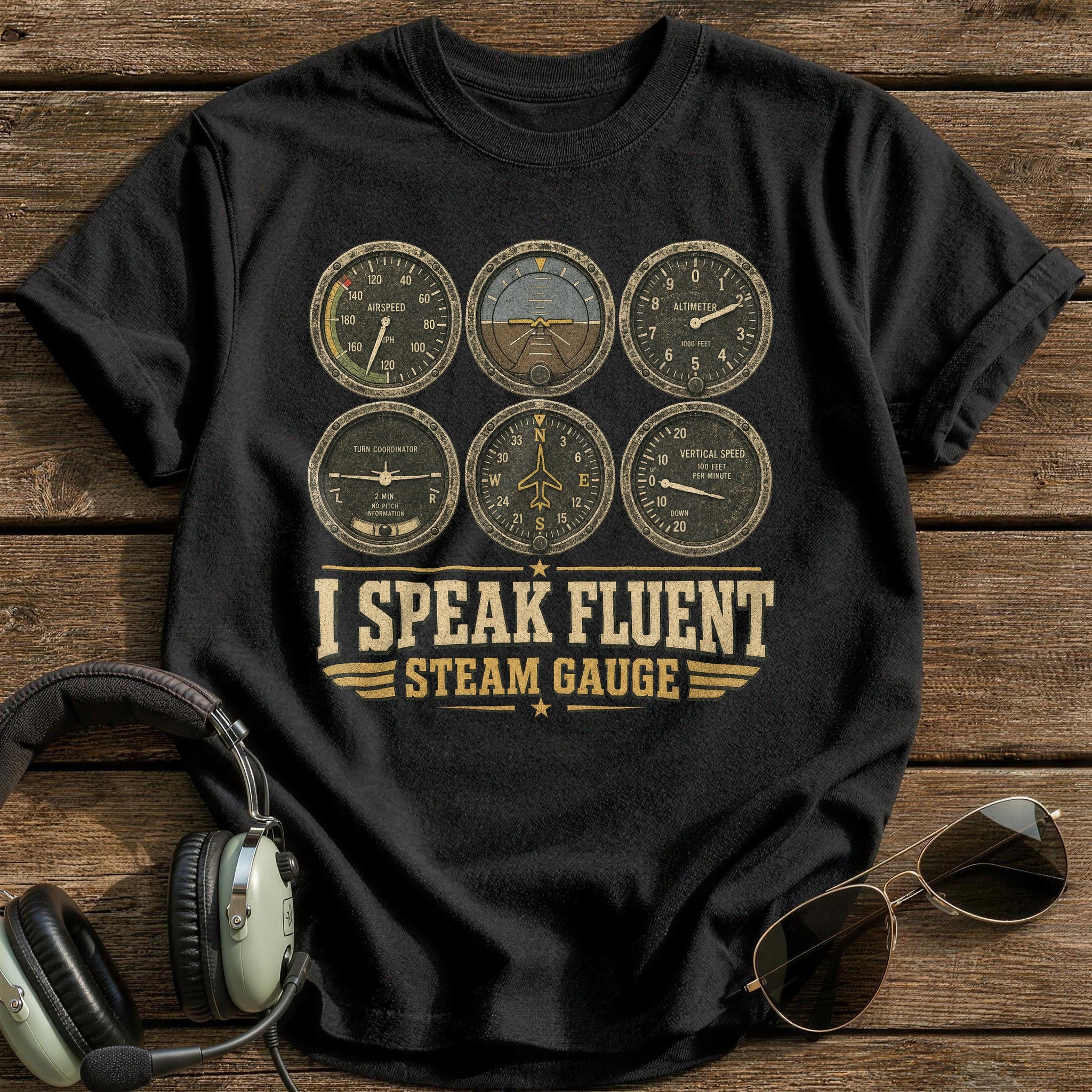 Fluent Steam Gauge T-Shirt - Black