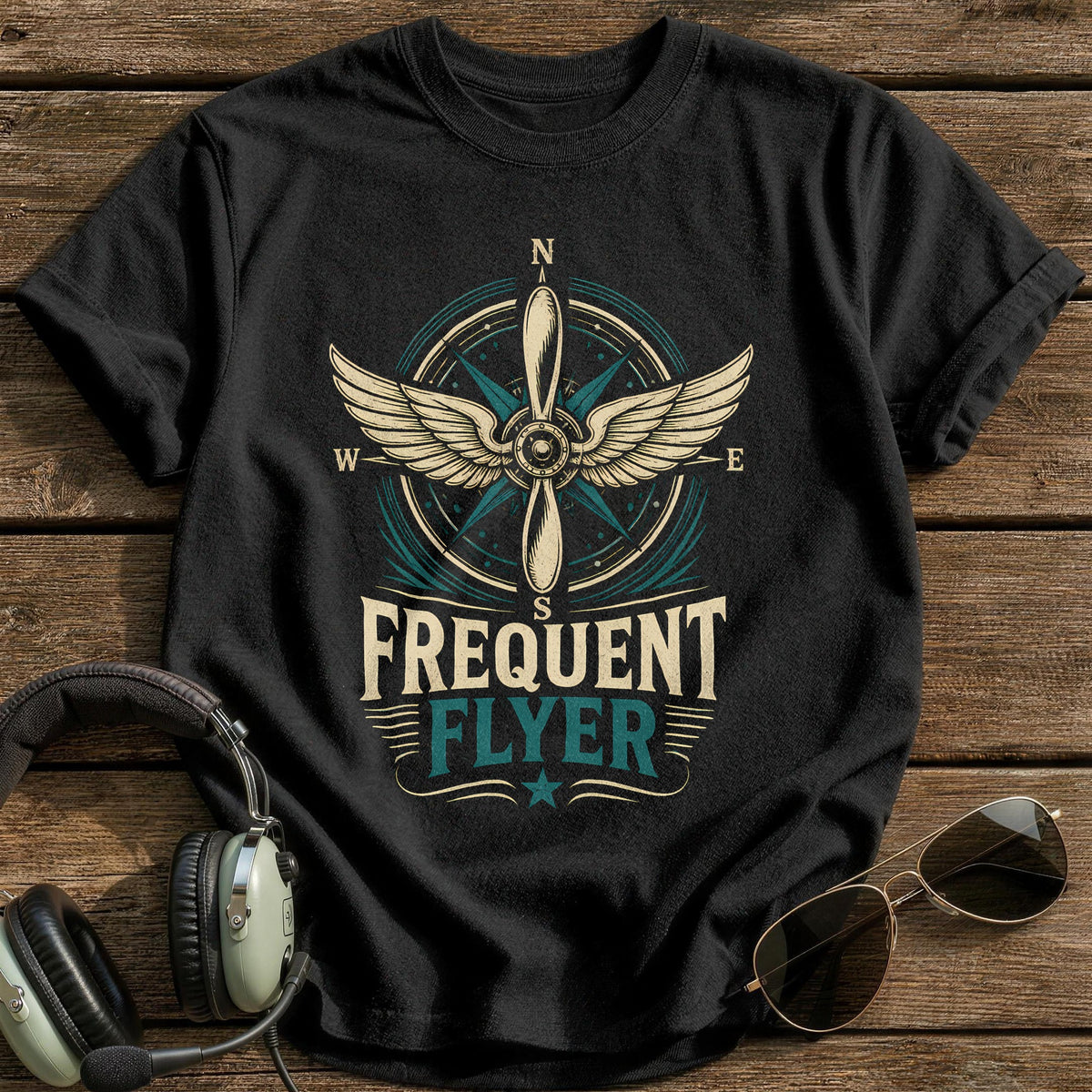 Frequent Flyer Emblem 91 T-Shirt - Black